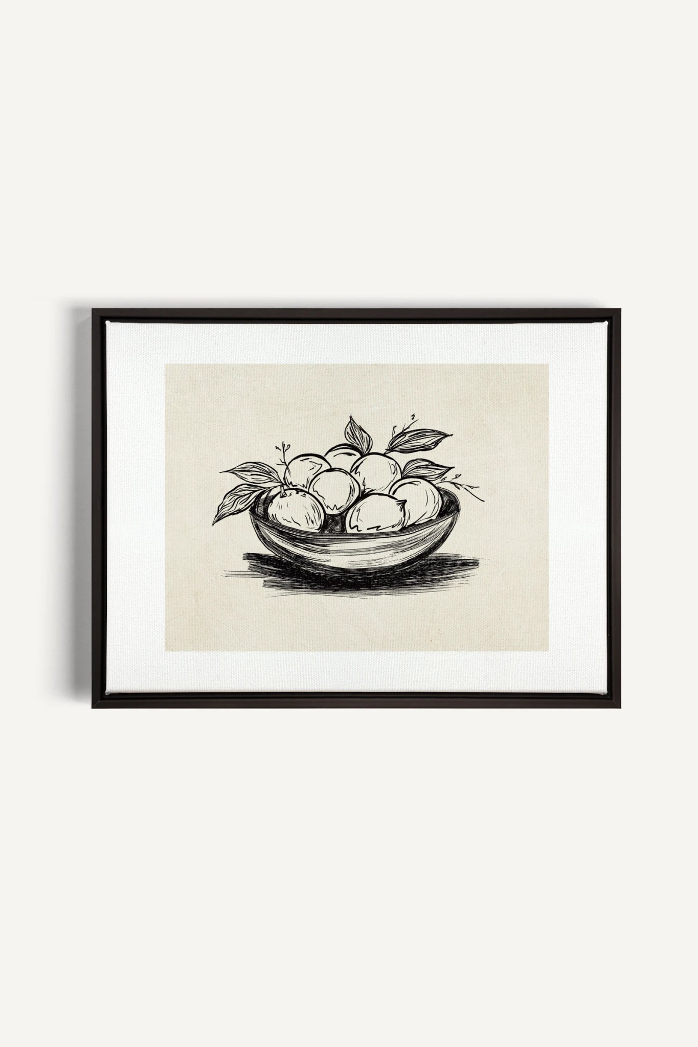 LEMON SKETCH, Work on stretched canvas, framed Black