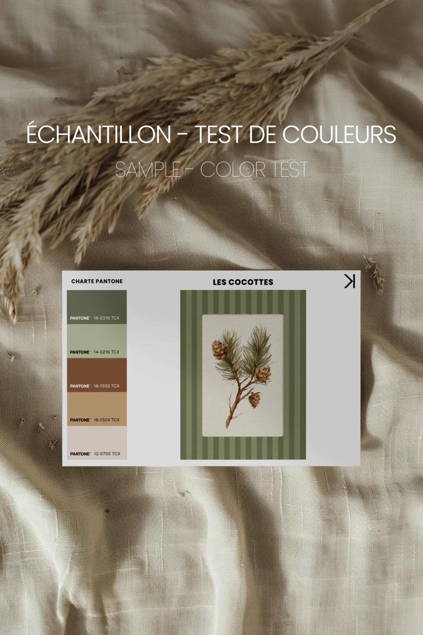 LES COCOTTES, Oeuvre sur toile rigide, encadré brun chêne