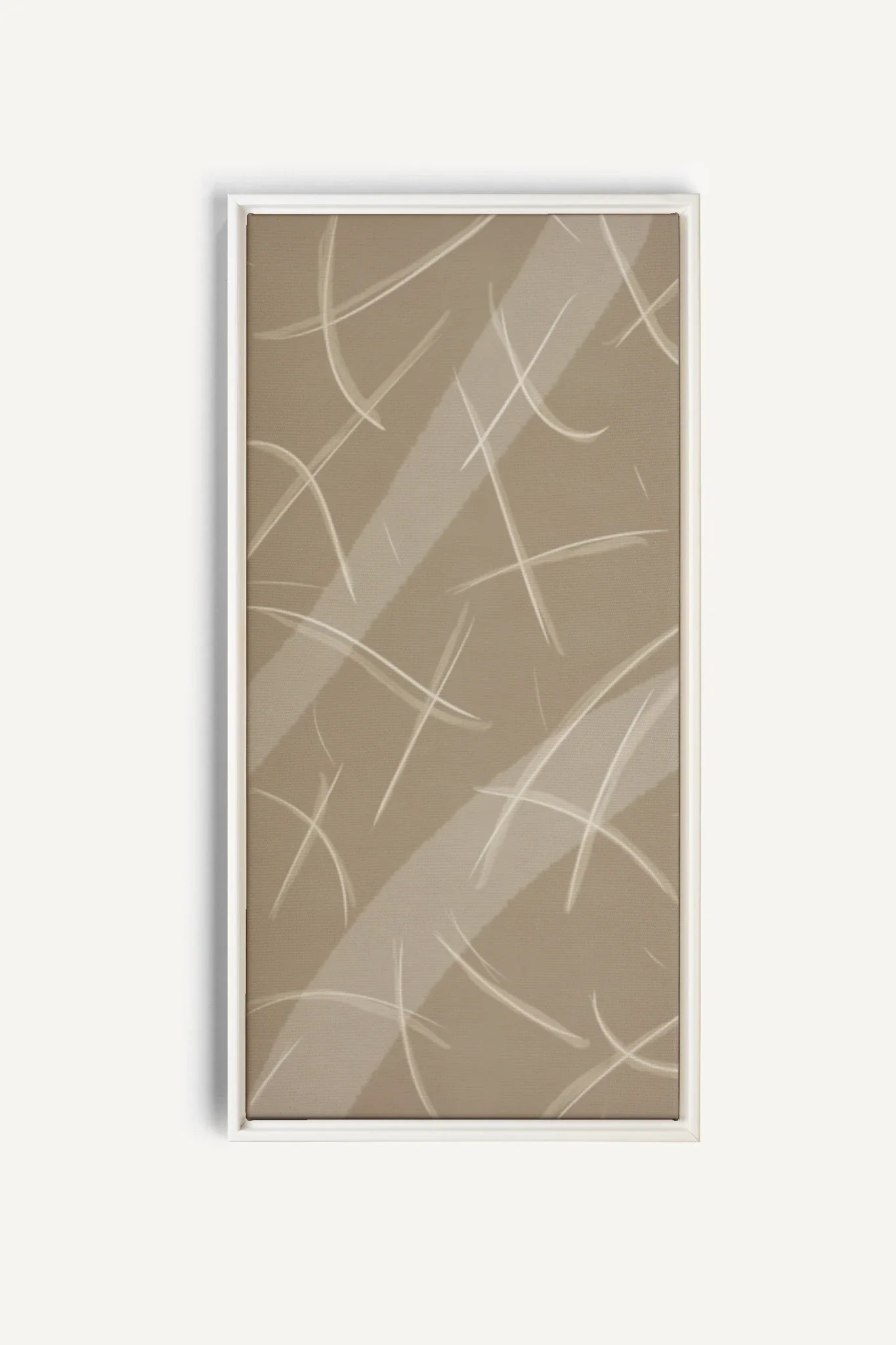 OLEKA CANVAS - LUMINOUS LINES, Oeuvre sur toile étirée, encadré Blanc