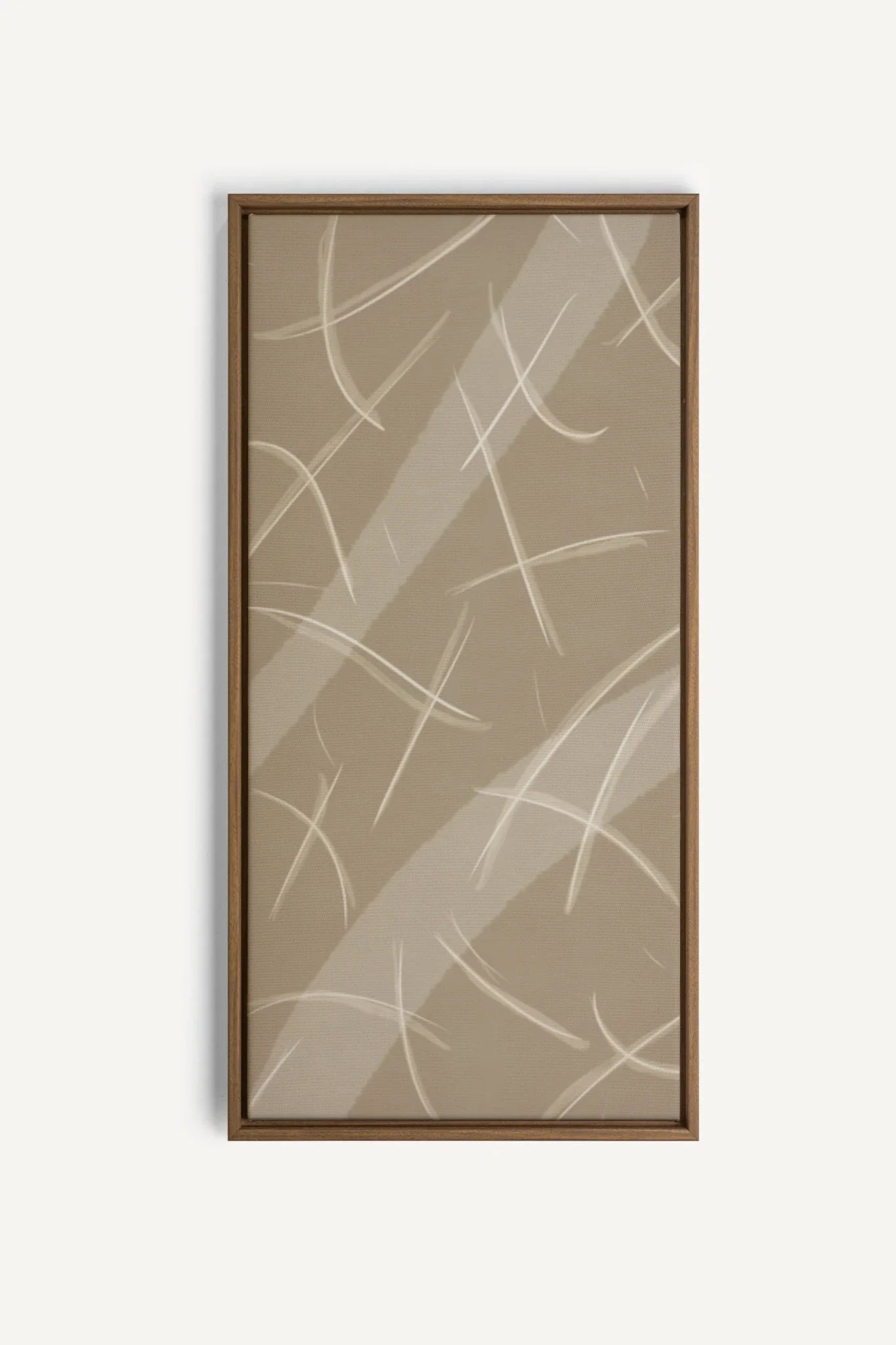 OLEKA CANVAS - LUMINOUS LINES, Oeuvre sur toile étirée, encadré Brun Chêne