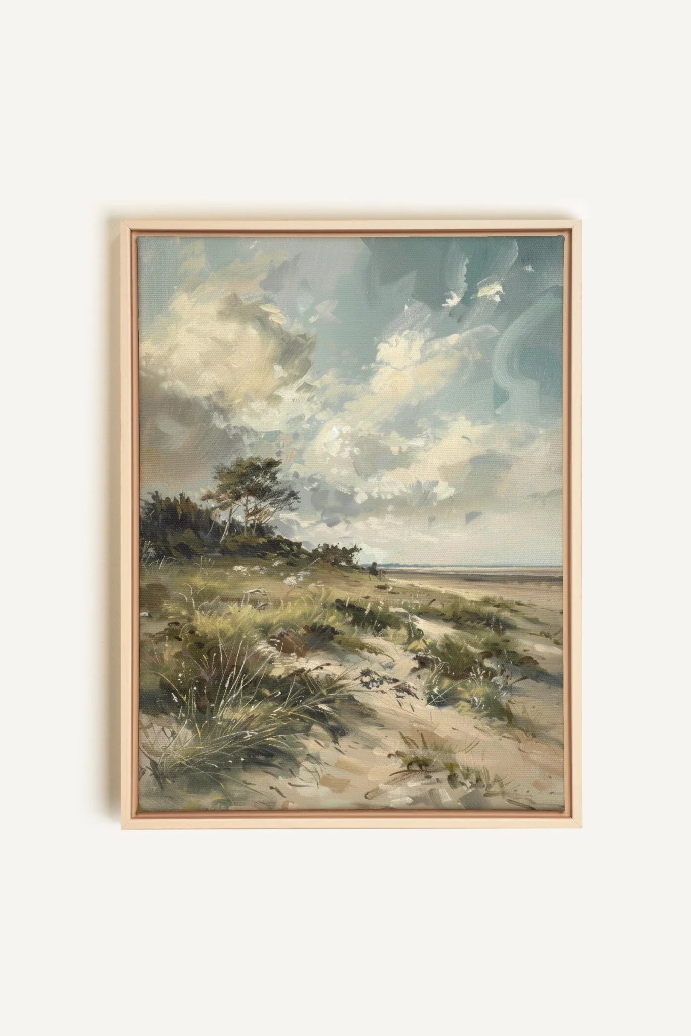OLEKA CANVAS - LUSH LITTORAL, Oeuvre sur toile étirée, encadré Naturel Clair
