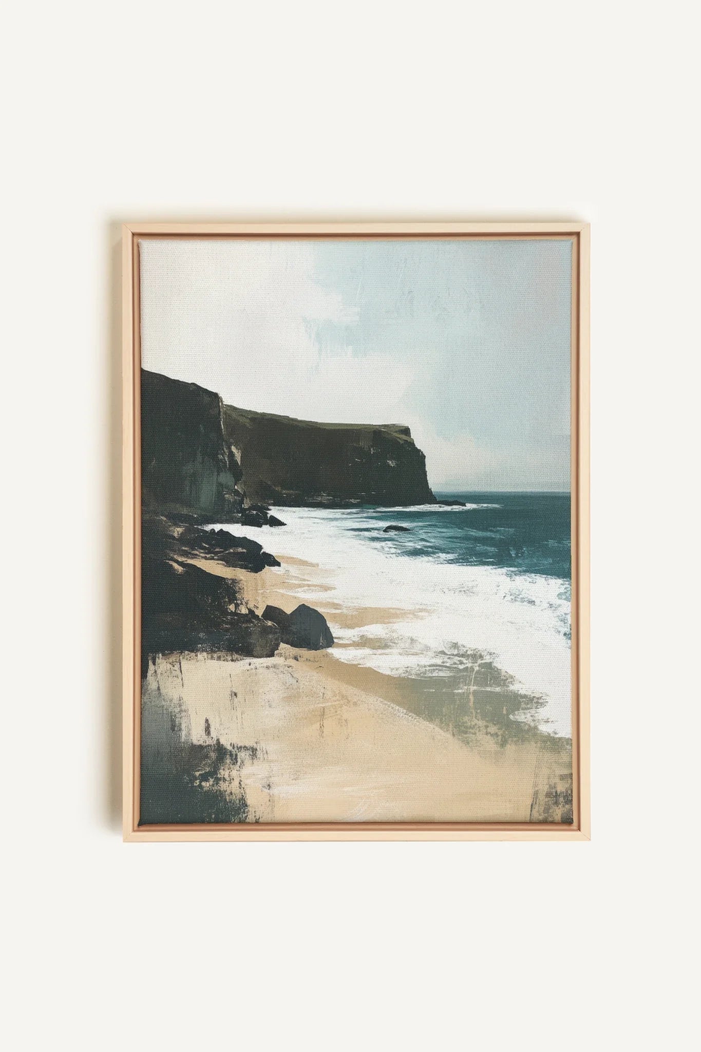 OLEKA CANVAS - MAJESTIC CLIFFS, Oeuvre sur toile étirée, encadré Naturel Clair