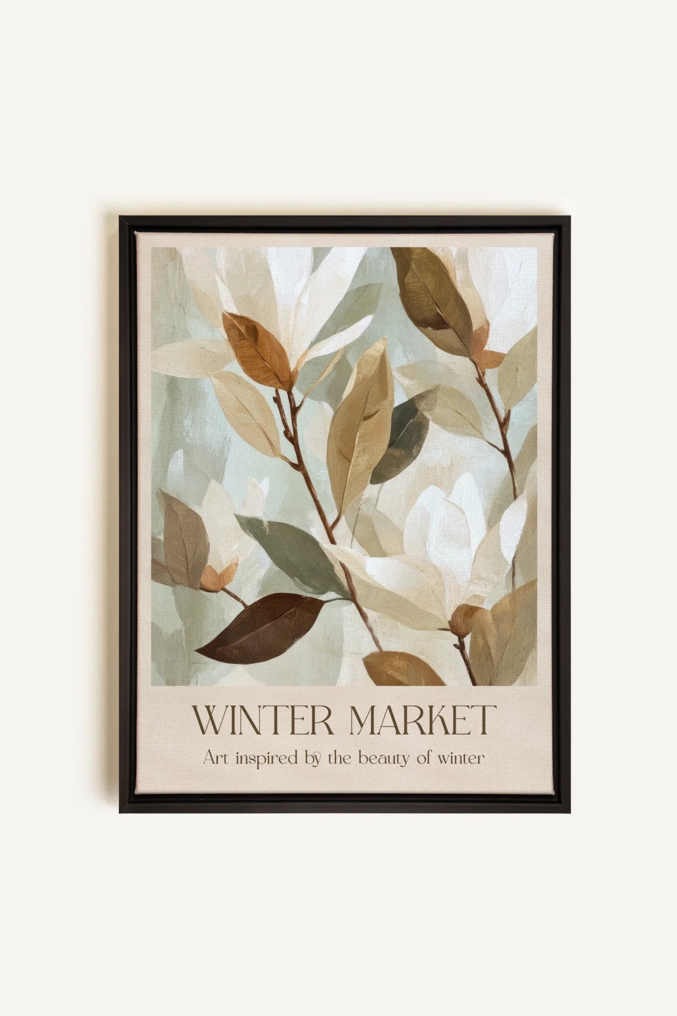 OLEKA CANVAS - MARCHÉ HIVERNAL III, Oeuvre sur toile étirée, encadré Noir