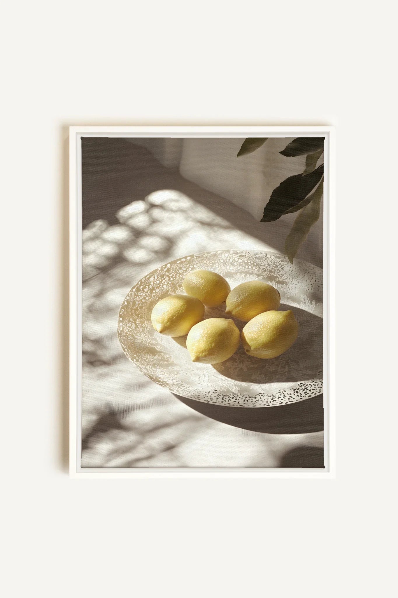 OLEKA CANVAS - MATIN LUMINEUX, Oeuvre sur toile étirée, encadré Blanc