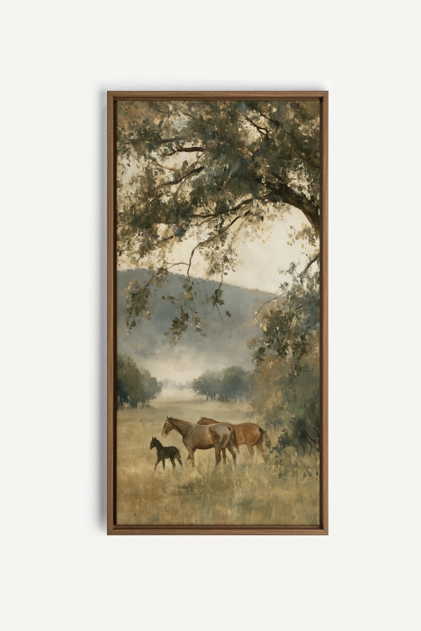 MEADOW FAMILY, Oeuvre sur toile étirée, encadré Brun Chêne