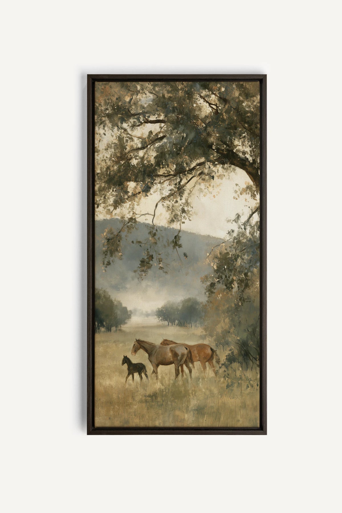 MEADOW FAMILY, Oeuvre sur toile étirée, encadré Brun Noyer