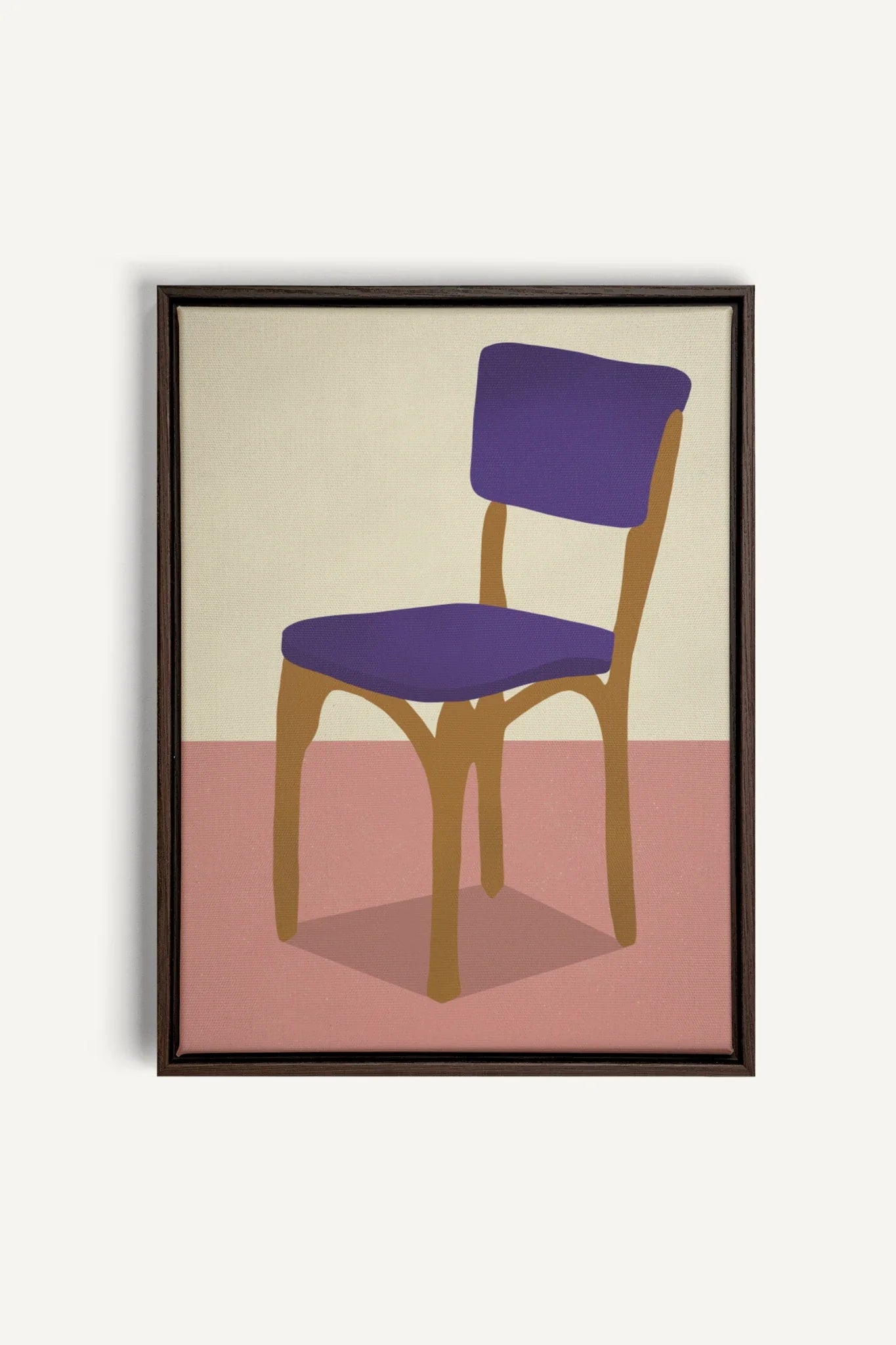 OLEKA CANVAS - MIDNIGHT CHAIR, Oeuvre sur toile étirée, encadré Brun Noyer