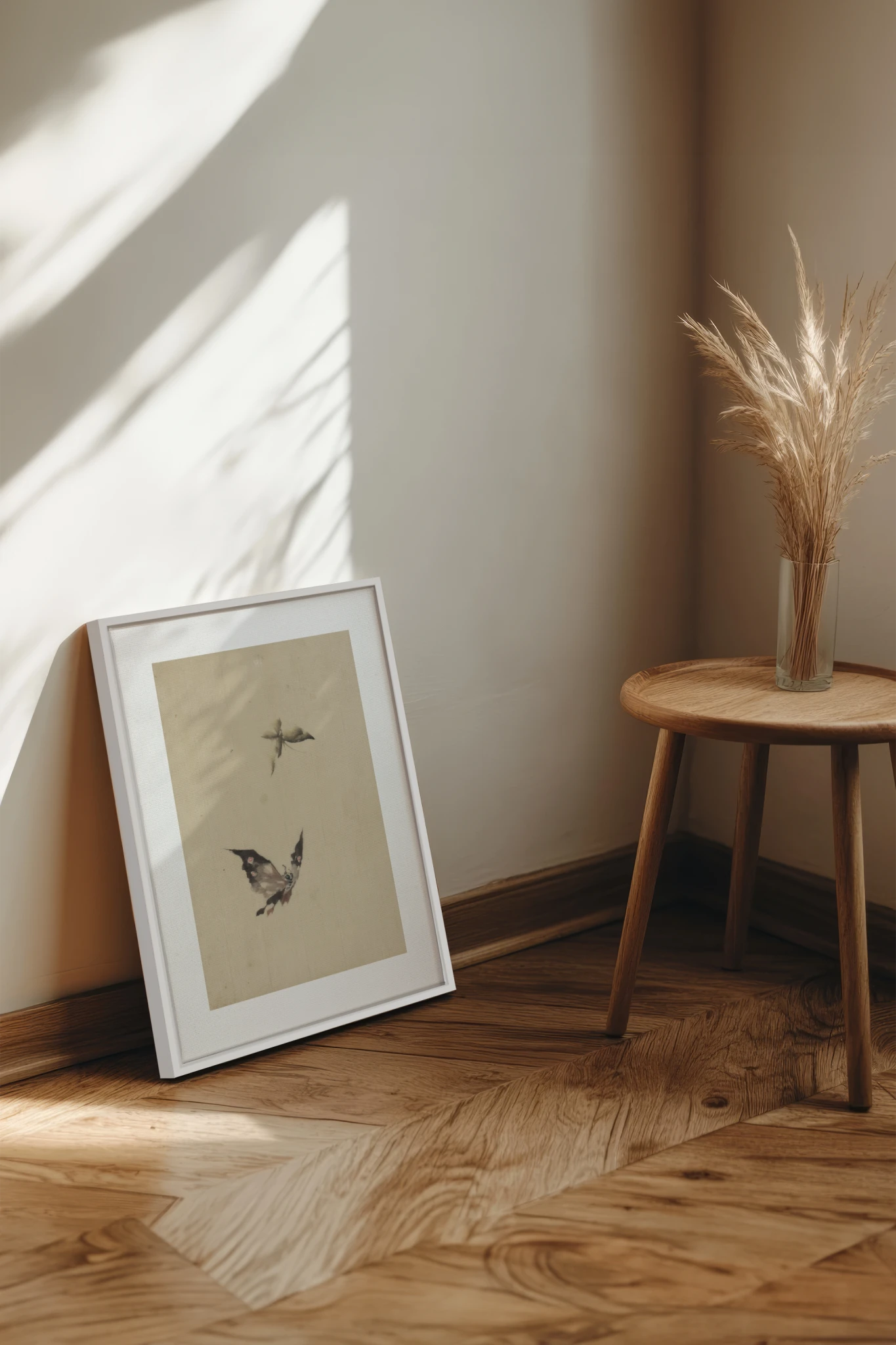 MISTY WINGS, Oeuvre sur toile étirée, encadré Blanc