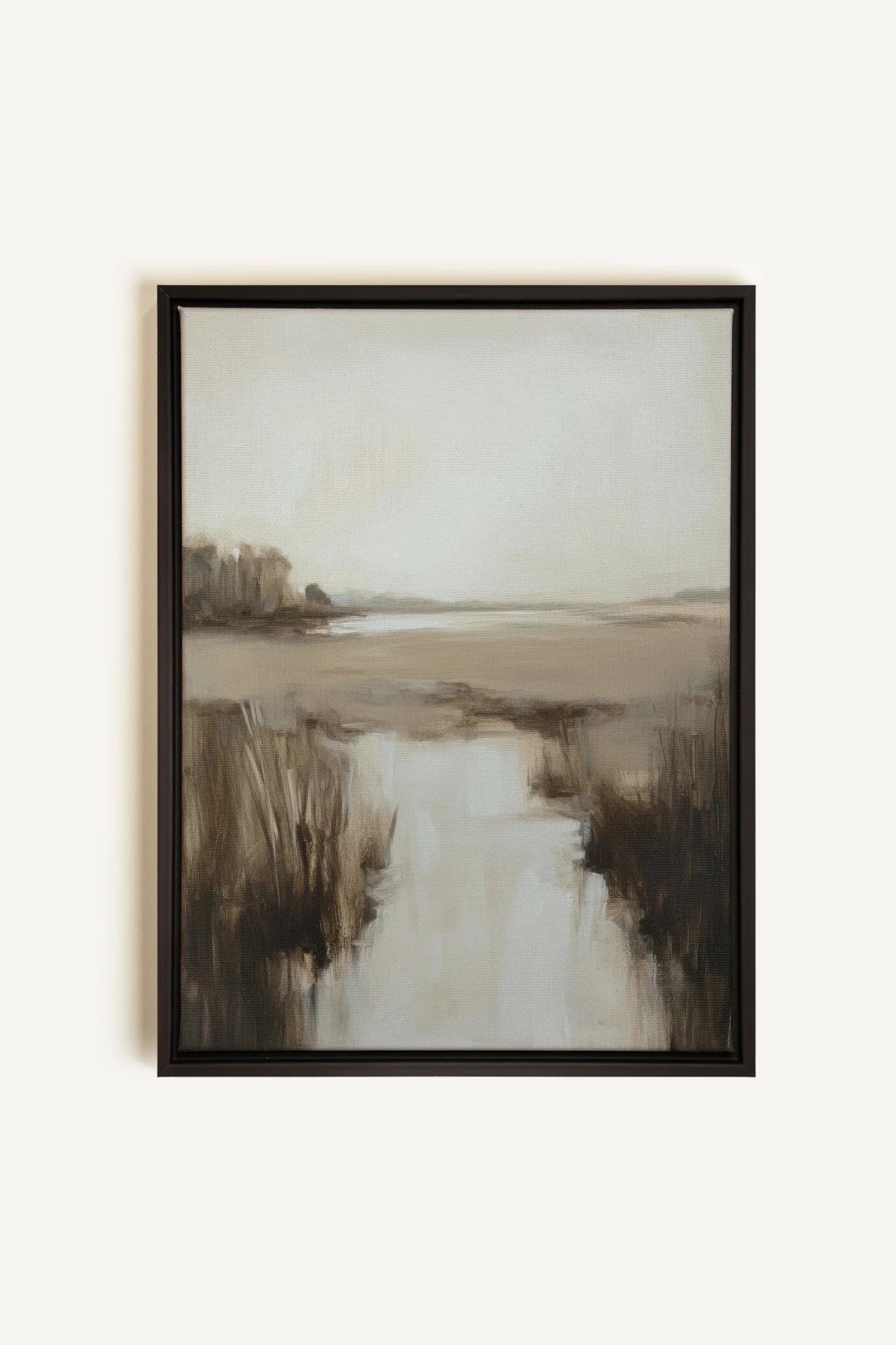 OLEKA CANVAS - MISTY HORIZON, Oeuvre sur toile étirée, encadré Noir