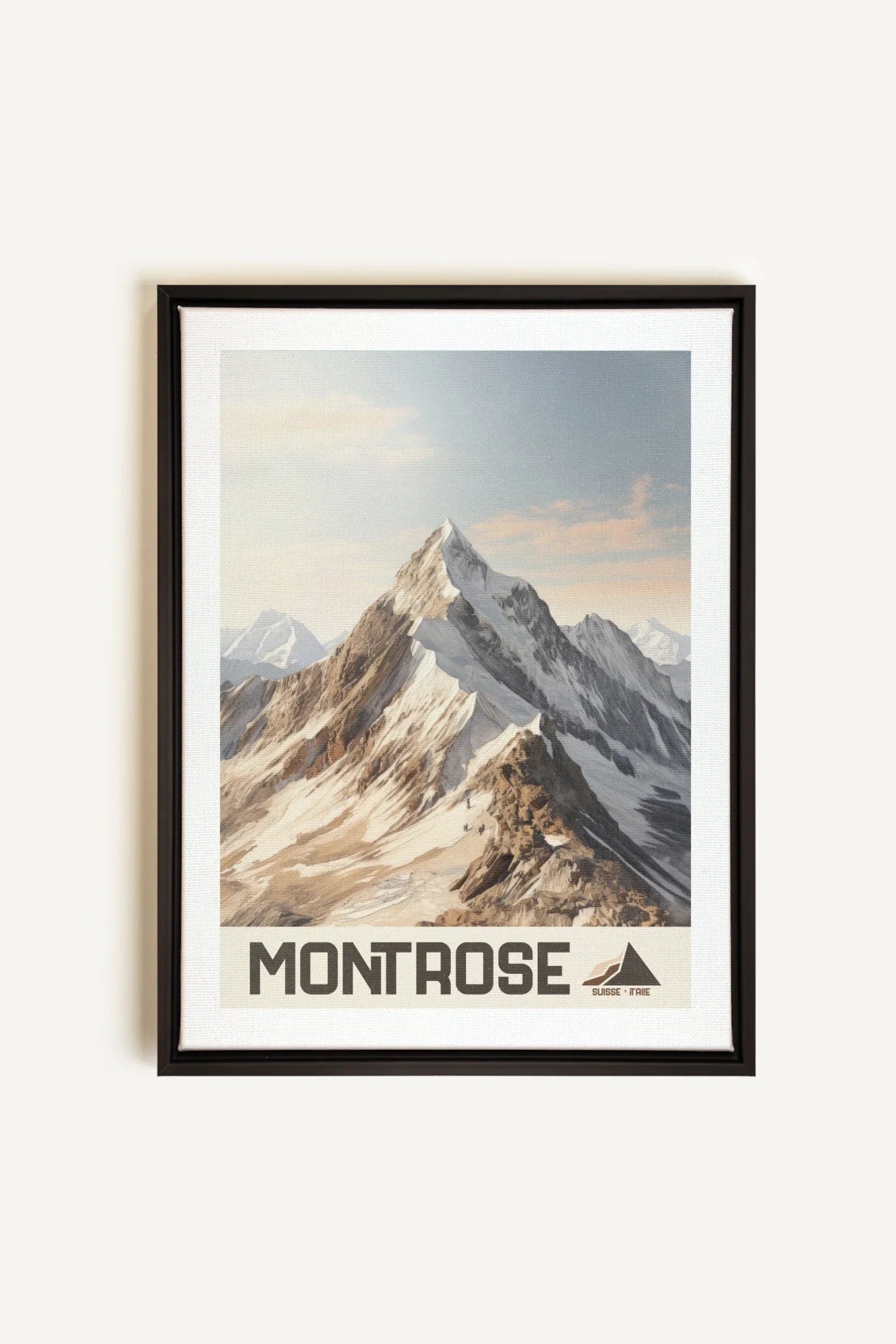 OLEKA CANVAS - MONT ROSE, Oeuvre sur toile étirée, encadré Noir