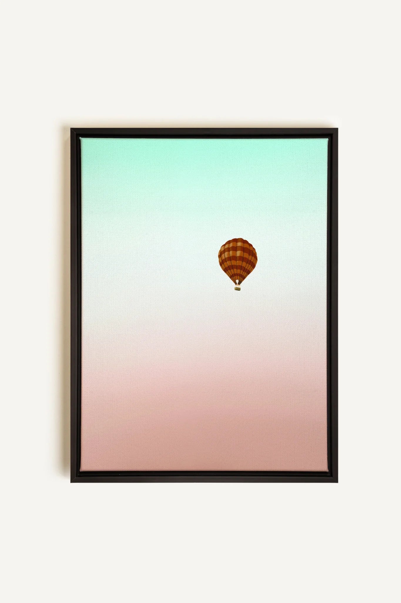 OLEKA CANVAS - MONTGOLFIÈRE, Oeuvre sur toile étirée, encadré Noir