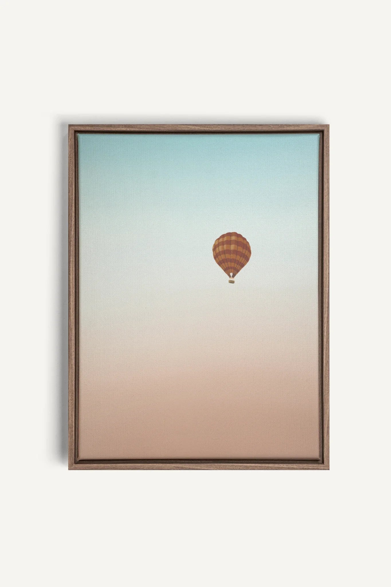 OLEKA CANVAS - MONTGOLFIÈRE, Oeuvre sur toile étirée, encadré Brun Chêne