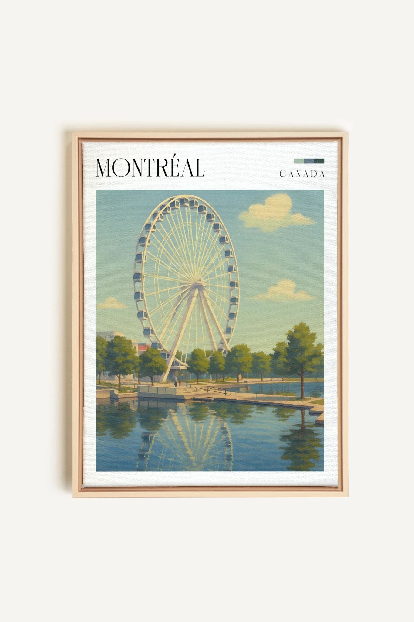 OLEKA CANVAS - MONTRÉAL, Oeuvre sur toile étirée, encadré Naturel Clair