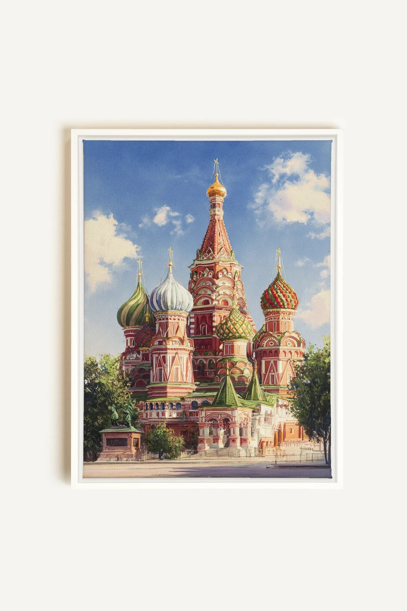 OLEKA CANVAS - MOSCOW HUES, Oeuvre sur toile étirée, encadré Blanc