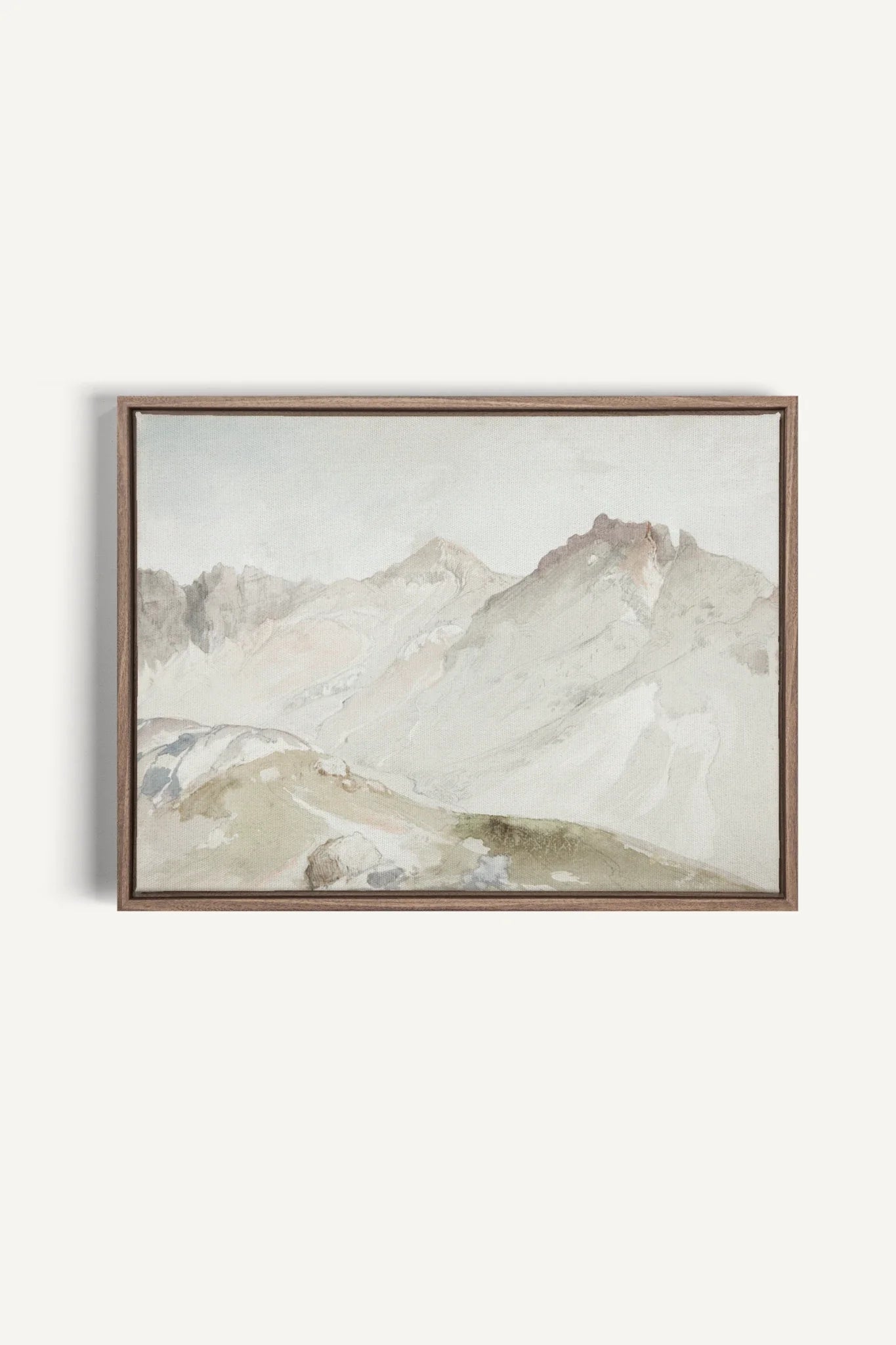 OLEKA CANVAS - MOUNTAIN VIEW, Oeuvre sur toile étirée, encadré Brun Chêne