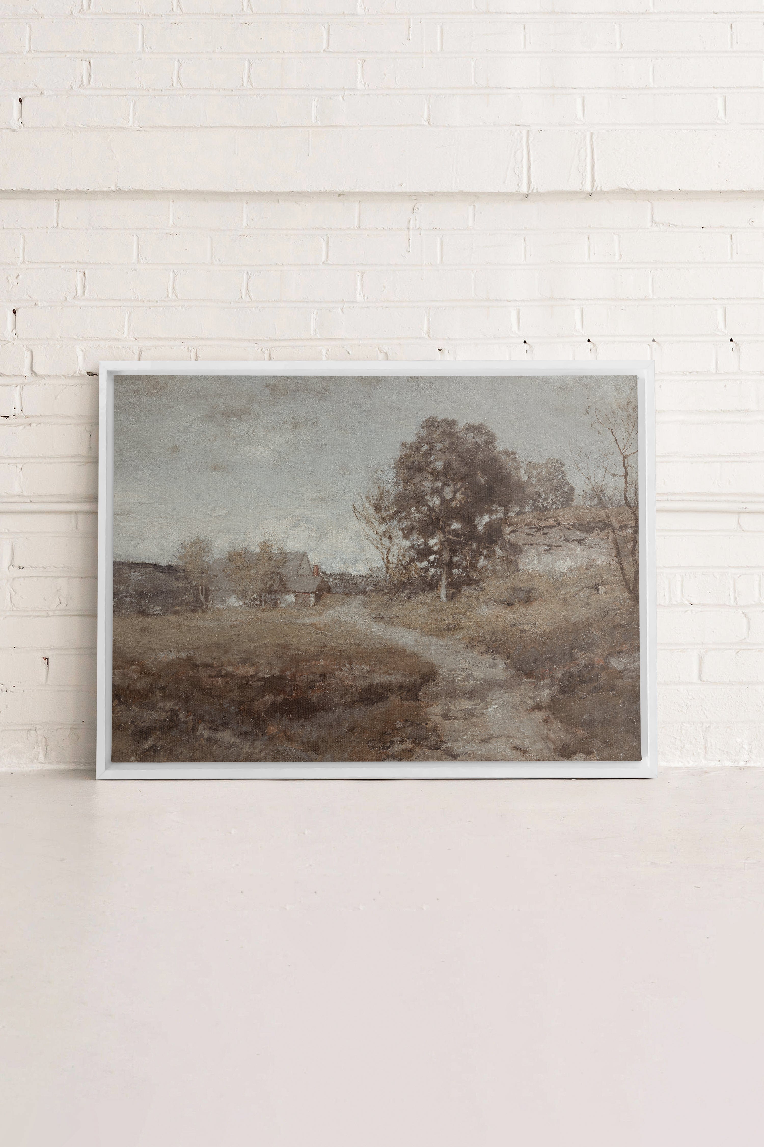 OLEKA CANVAS - RURAL LANDSCAPE, Oeuvre sur toile étirée, encadré Blanc