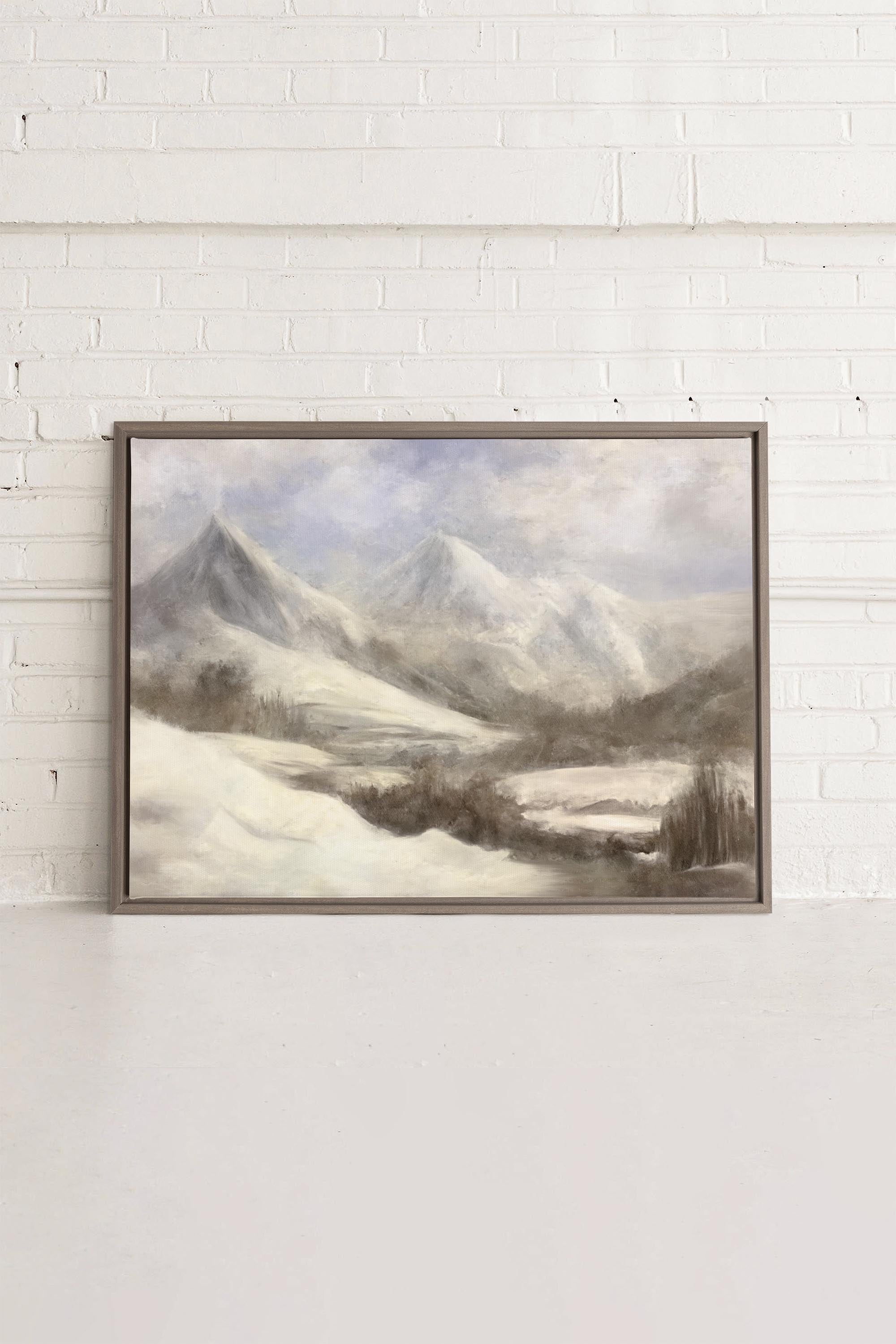 OLEKA CANVAS - FROST, Oeuvre sur toile étirée, encadré Brun Chêne