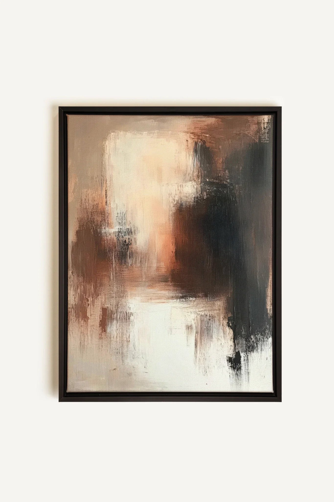 OLEKA CANVAS - MUTED FLAMES, Oeuvre sur toile étirée, encadré Noir
