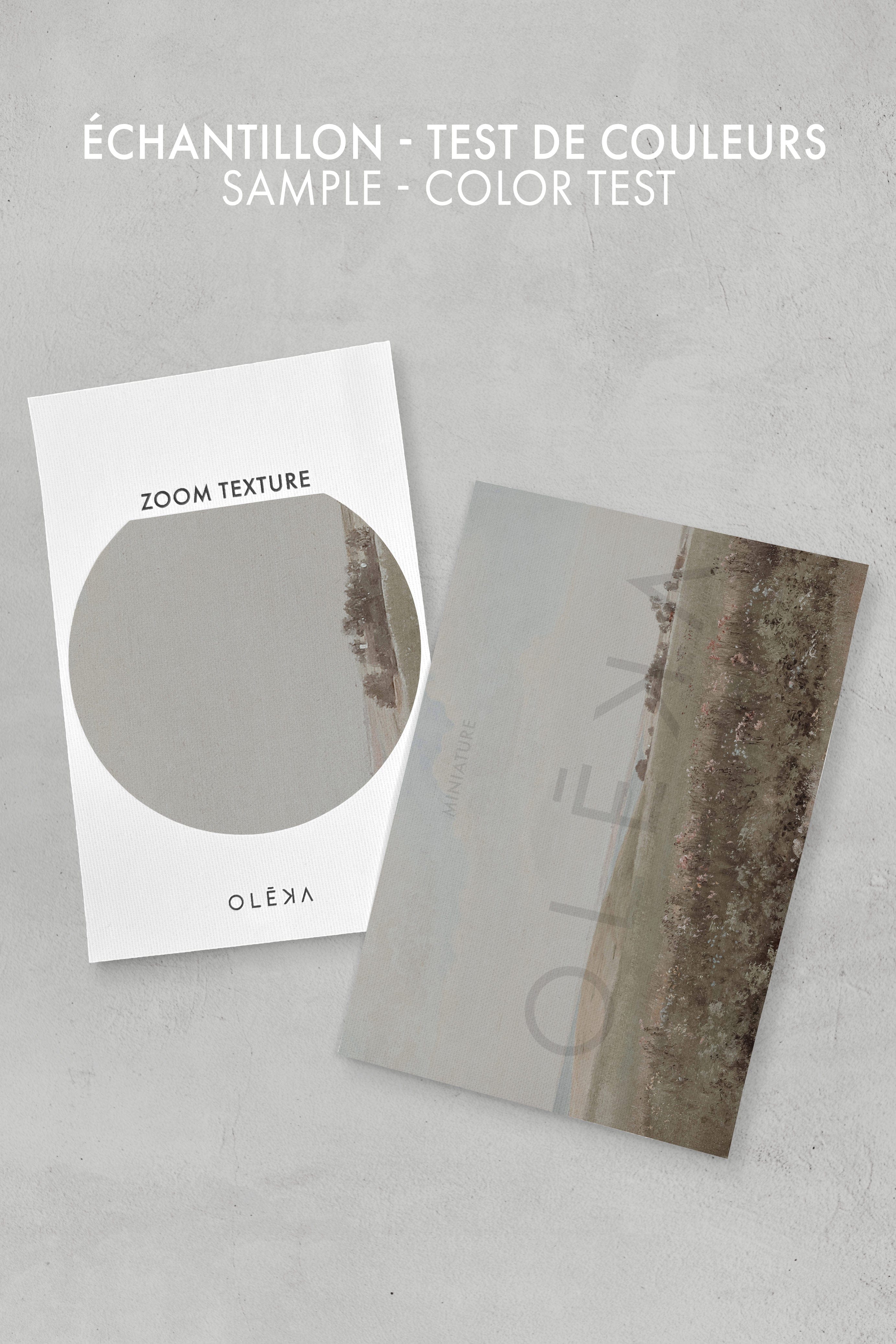 OLEKA CANVAS - MUTED GREEN MEADOW, Oeuvre sur toile étirée, encadré Brun Noyer