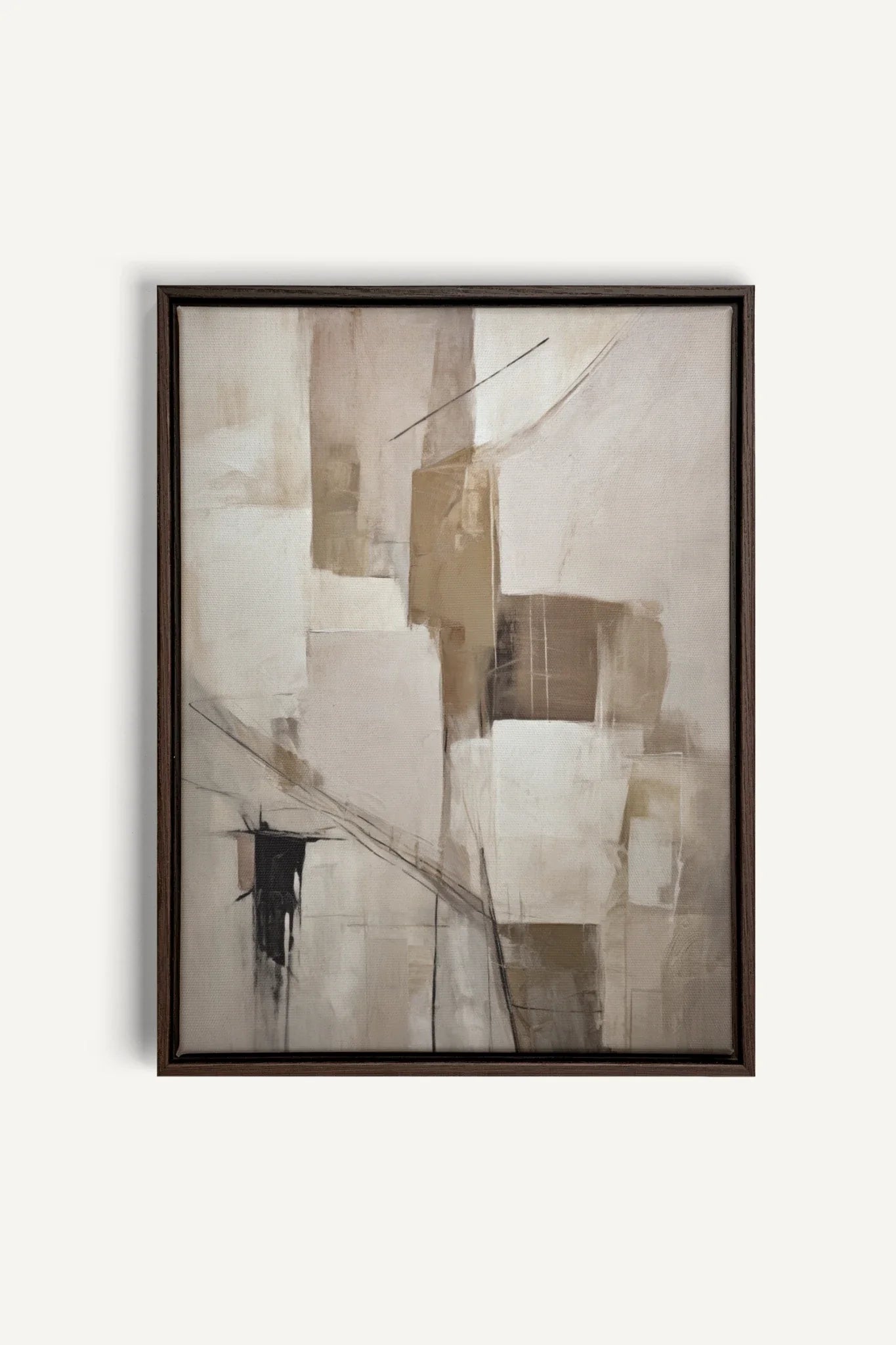 OLEKA CANVAS - MUTED PALETTE, Oeuvre sur toile étirée, encadré Brun Noyer
