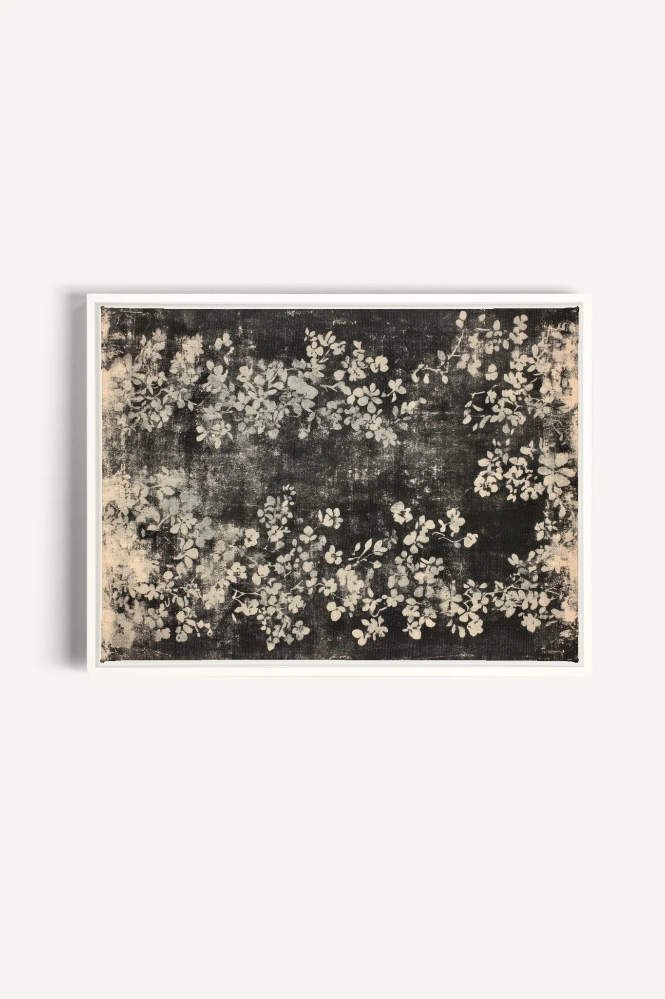 OLEKA CANVAS - MYSTERIOUS GARDEN, Oeuvre sur toile étirée, encadré Blanc