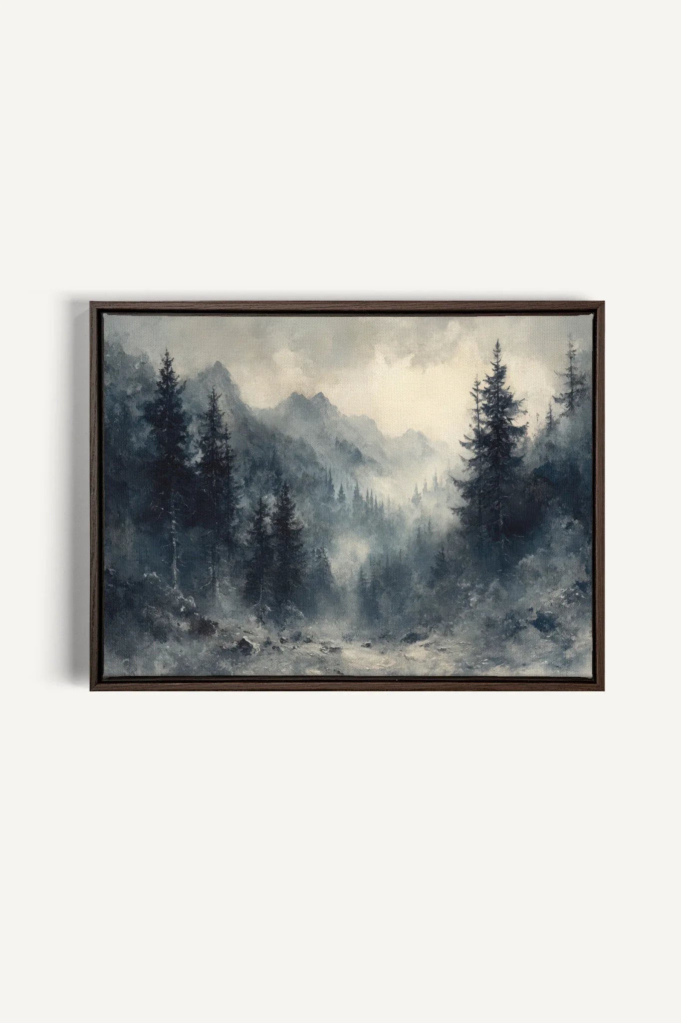 OLEKA CANVAS - MYSTIC HIGHLANDS, Oeuvre sur toile étirée, encadré Brun Noyer