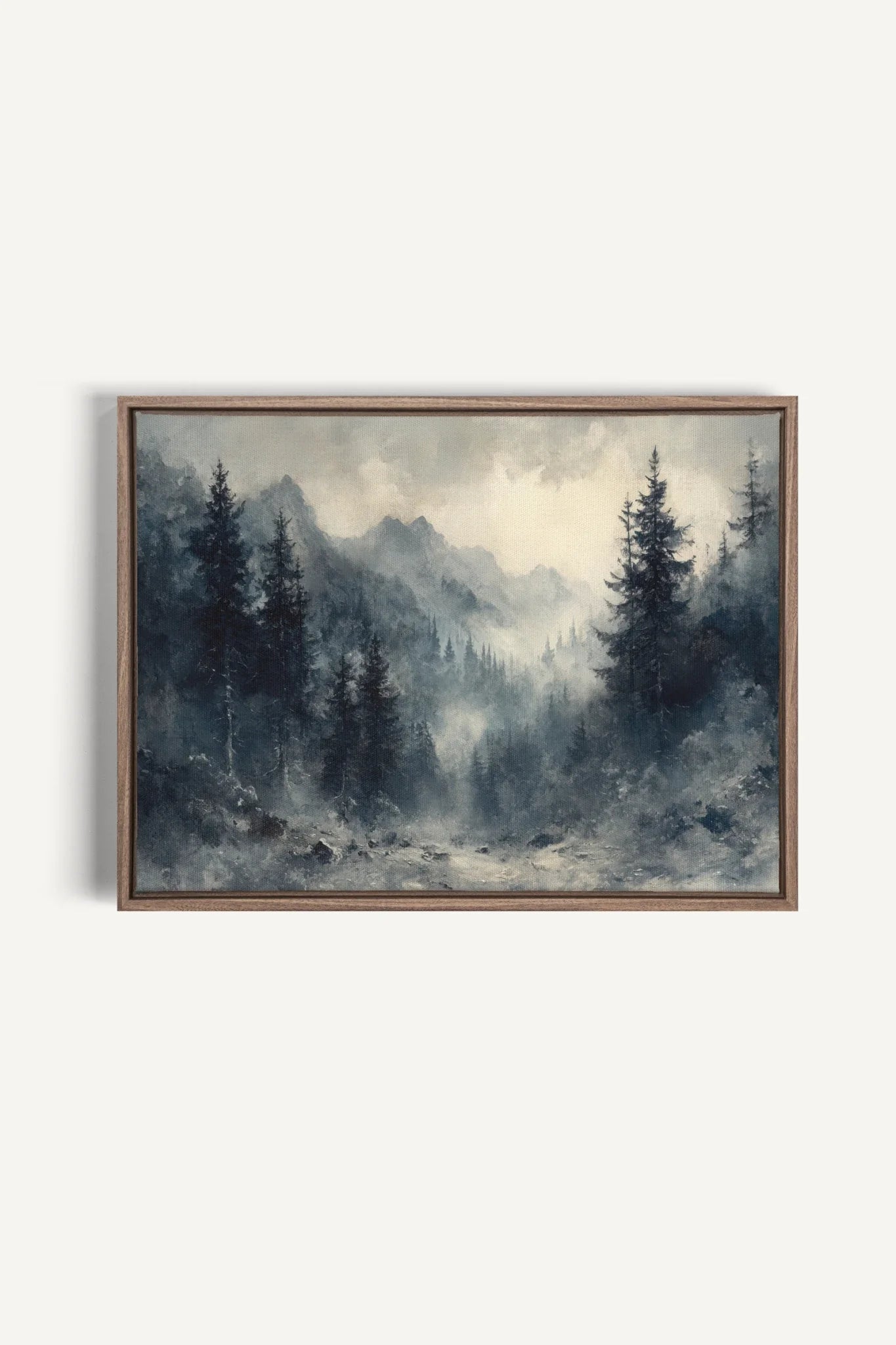OLEKA CANVAS - MYSTIC HIGHLANDS, Oeuvre sur toile étirée, encadré Brun Chêne