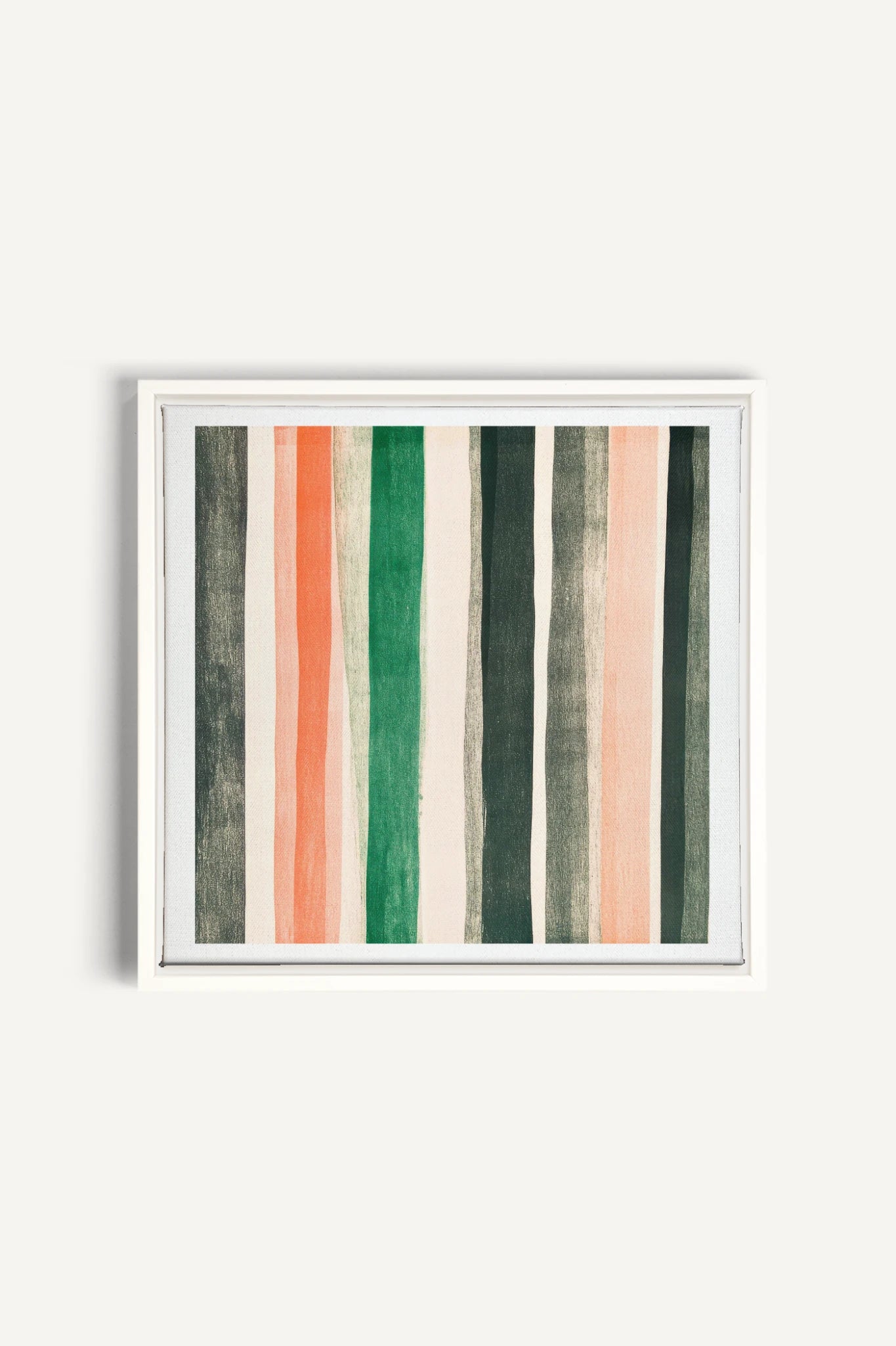 NATURAL LINES, Oeuvre sur toile étirée, encadré Blanc