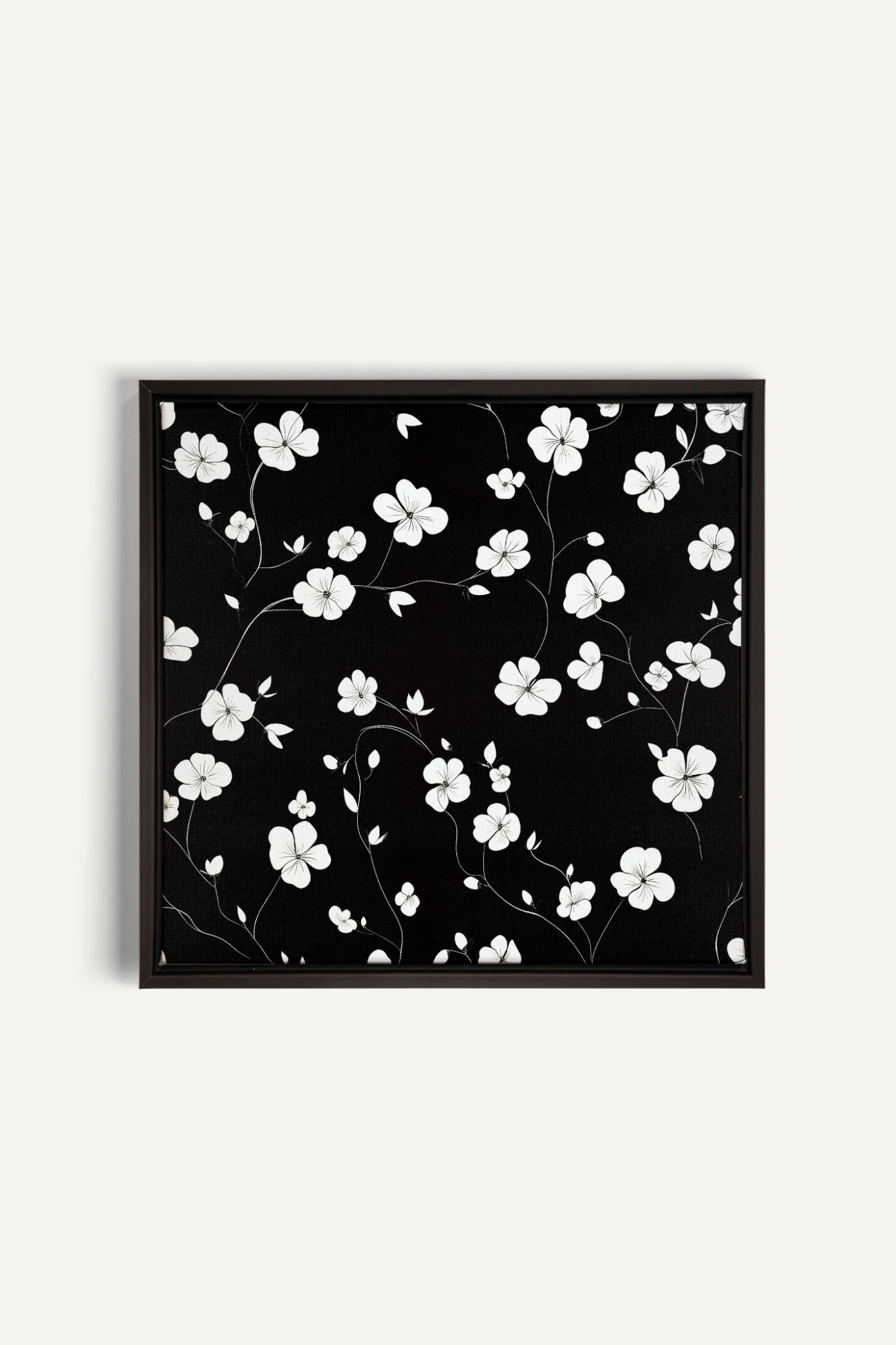 NOCTURNAL BLOOMS, Artwork on stretched canvas, framed in black