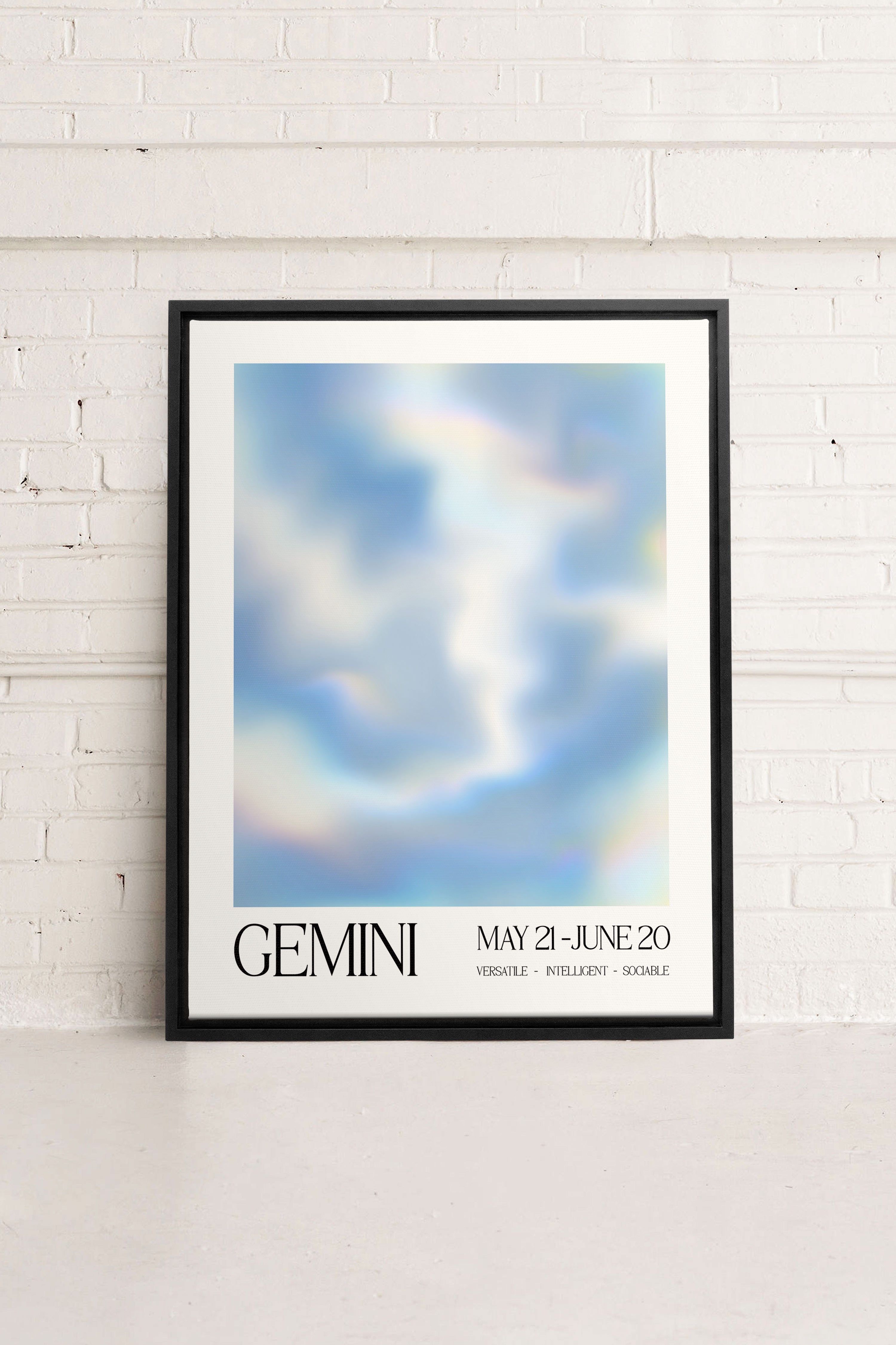OLEKA CANVAS - GEMINI, Oeuvre sur toile étirée, encadré Noir