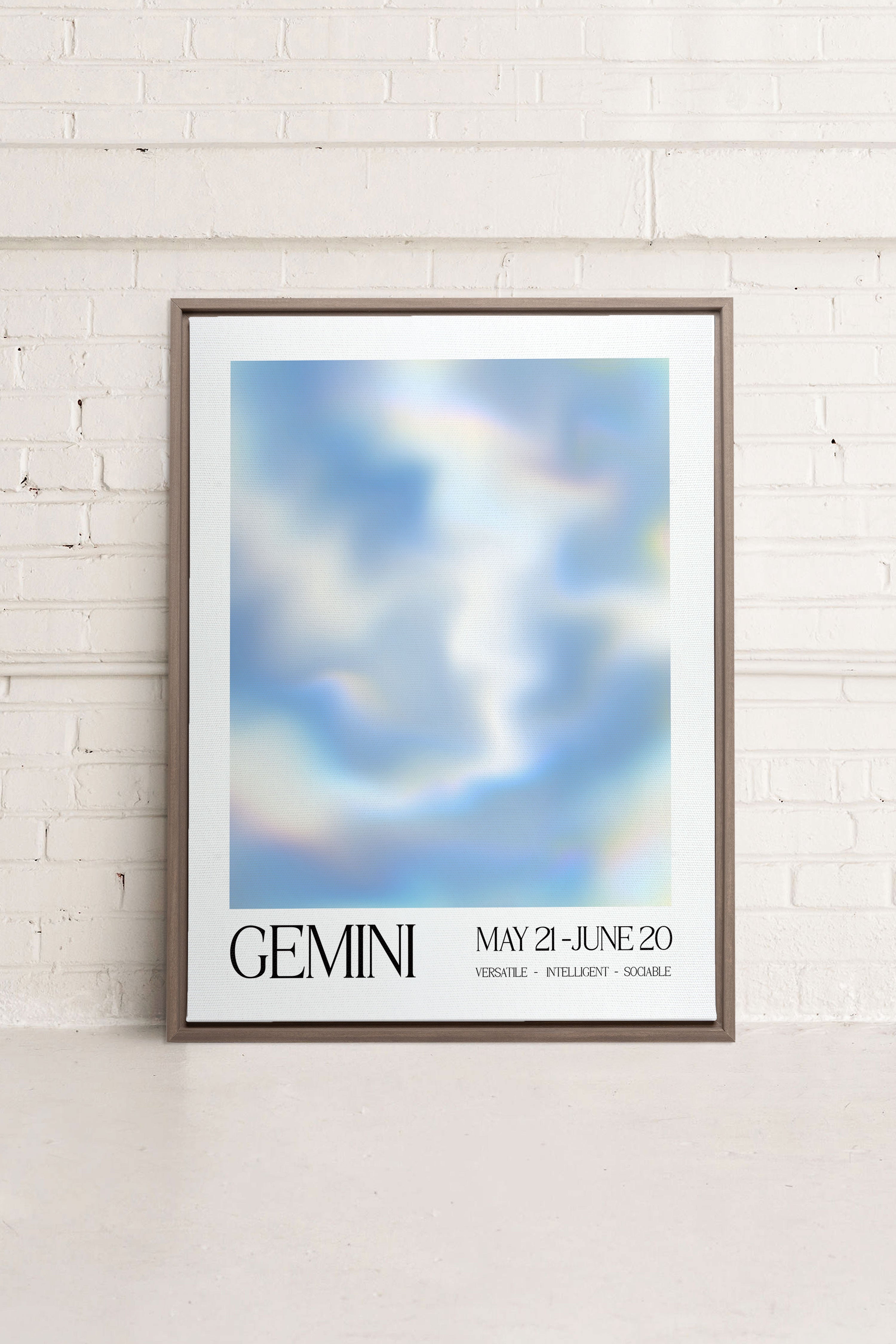 OLEKA CANVAS - GEMINI, Oeuvre sur toile étirée, encadré Brun Chêne