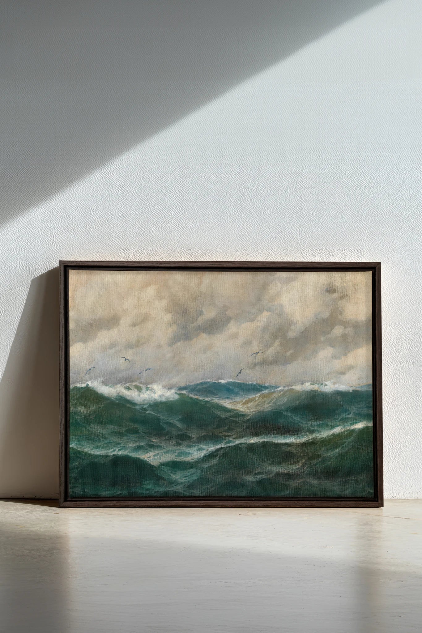 OLD SEA LULLABY, Work on stretched canvas, framed Walnut Brown