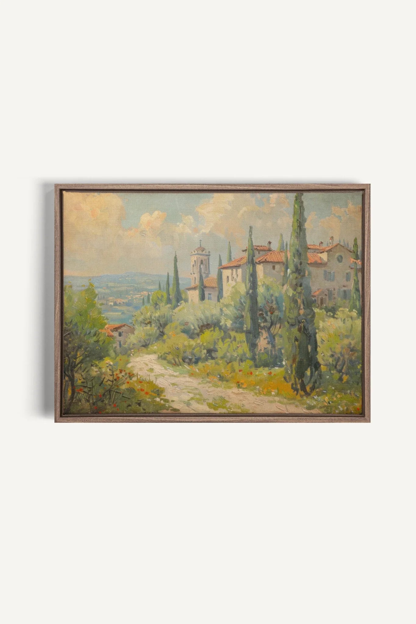 OLEKA CANVAS - Olive Haven, Oeuvre sur toile étirée, encadré Brun Chêne
