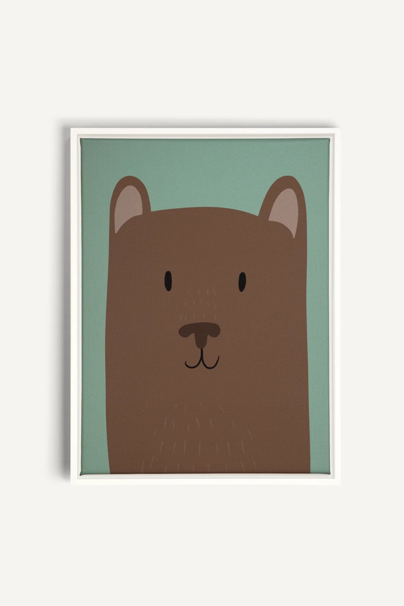 OLEKA CANVAS - OURS, Oeuvre sur toile étirée, encadré Blanc