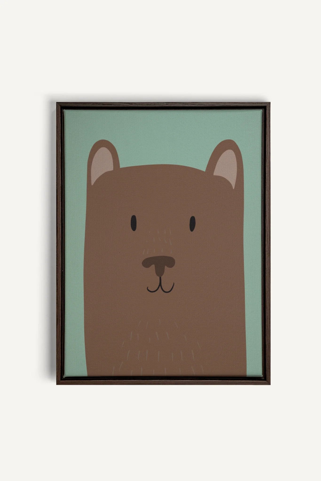 OLEKA CANVAS - OURS, Oeuvre sur toile étirée, encadré Brun Noyer