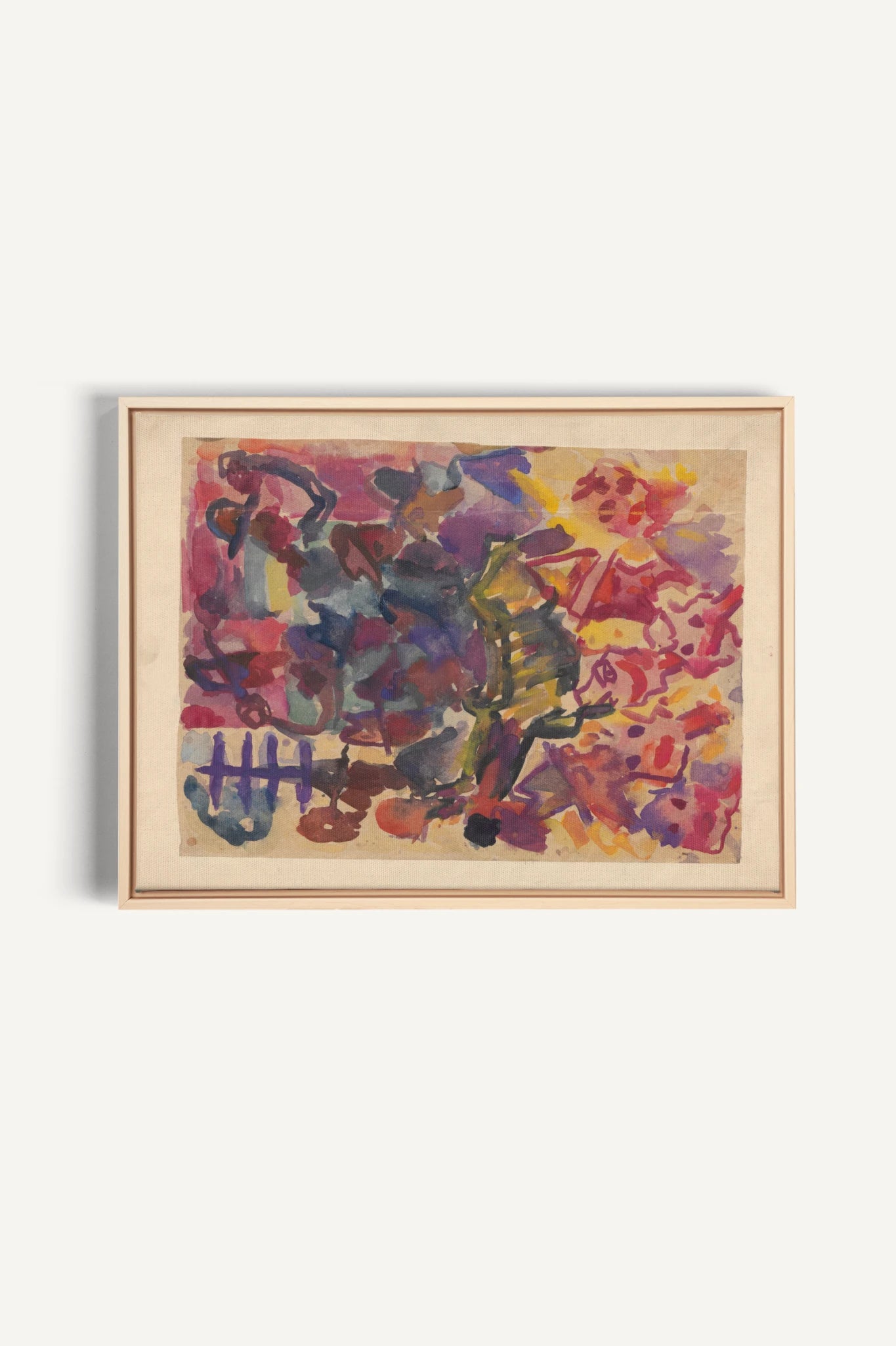 PAINTED PULSE, Oeuvre sur toile étirée, encadré Naturel Clair