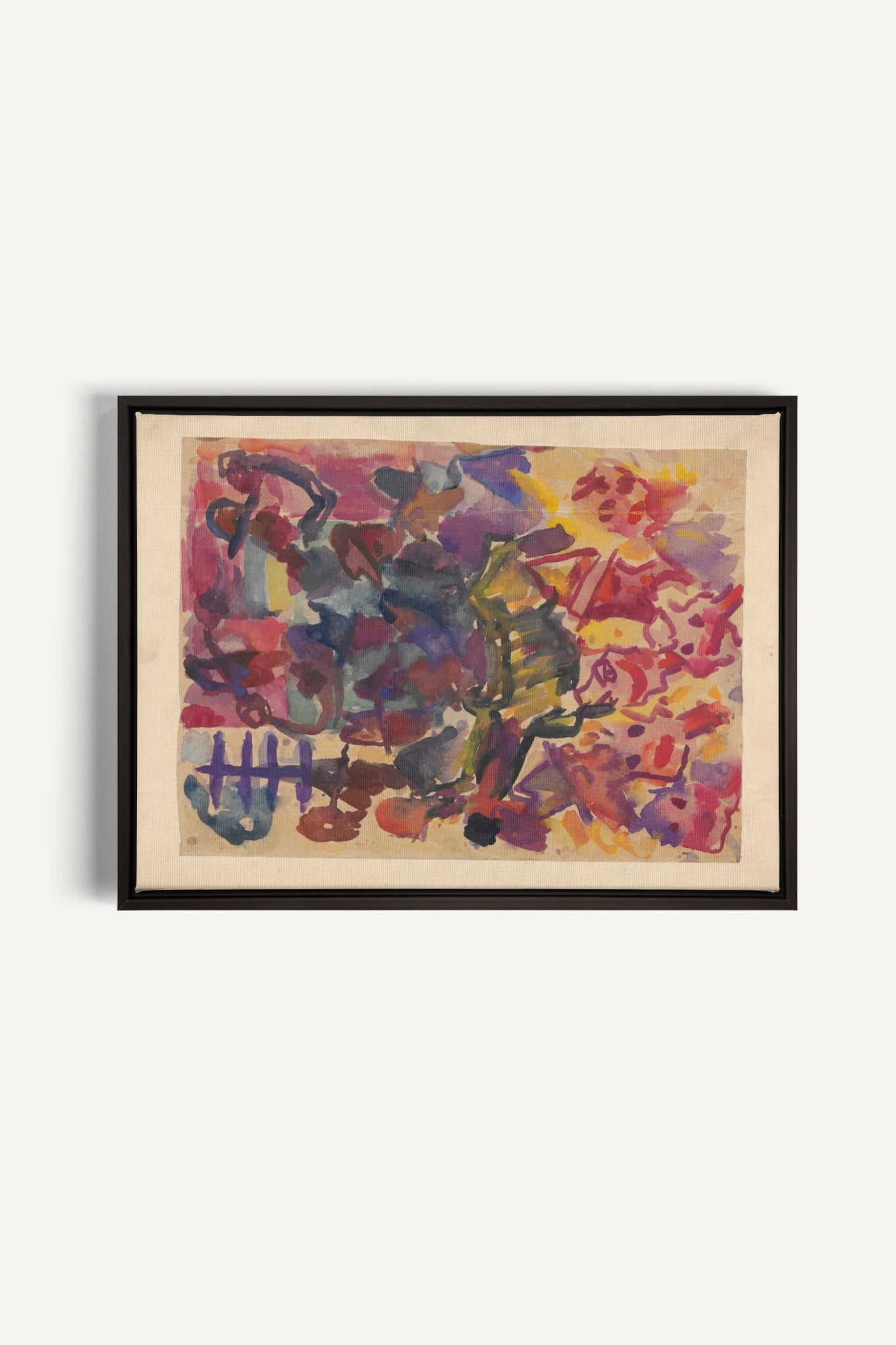 PAINTED PULSE, Oeuvre sur toile étirée, encadré Noir