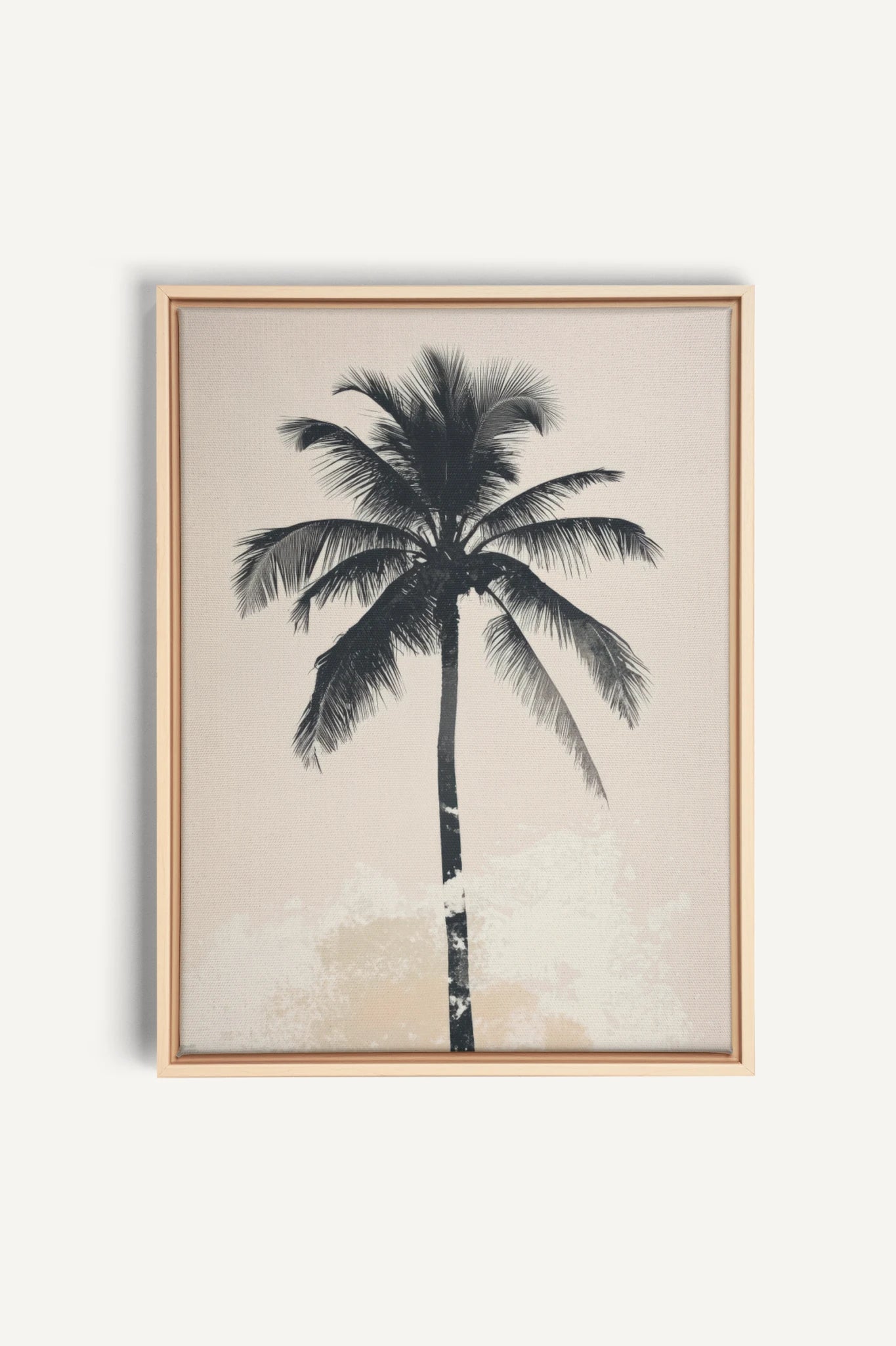 PALM BLISS, Oeuvre sur toile étirée, encadré Naturel Clair