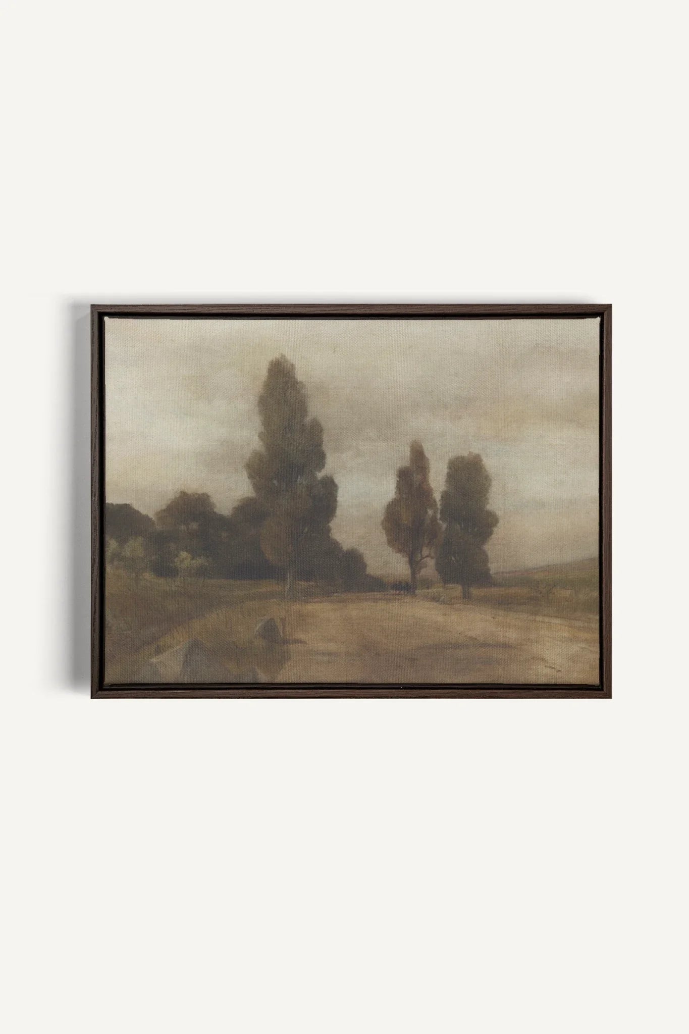 OLEKA CANVAS - PASTURE, Oeuvre sur toile étirée, encadré Brun Noyer
