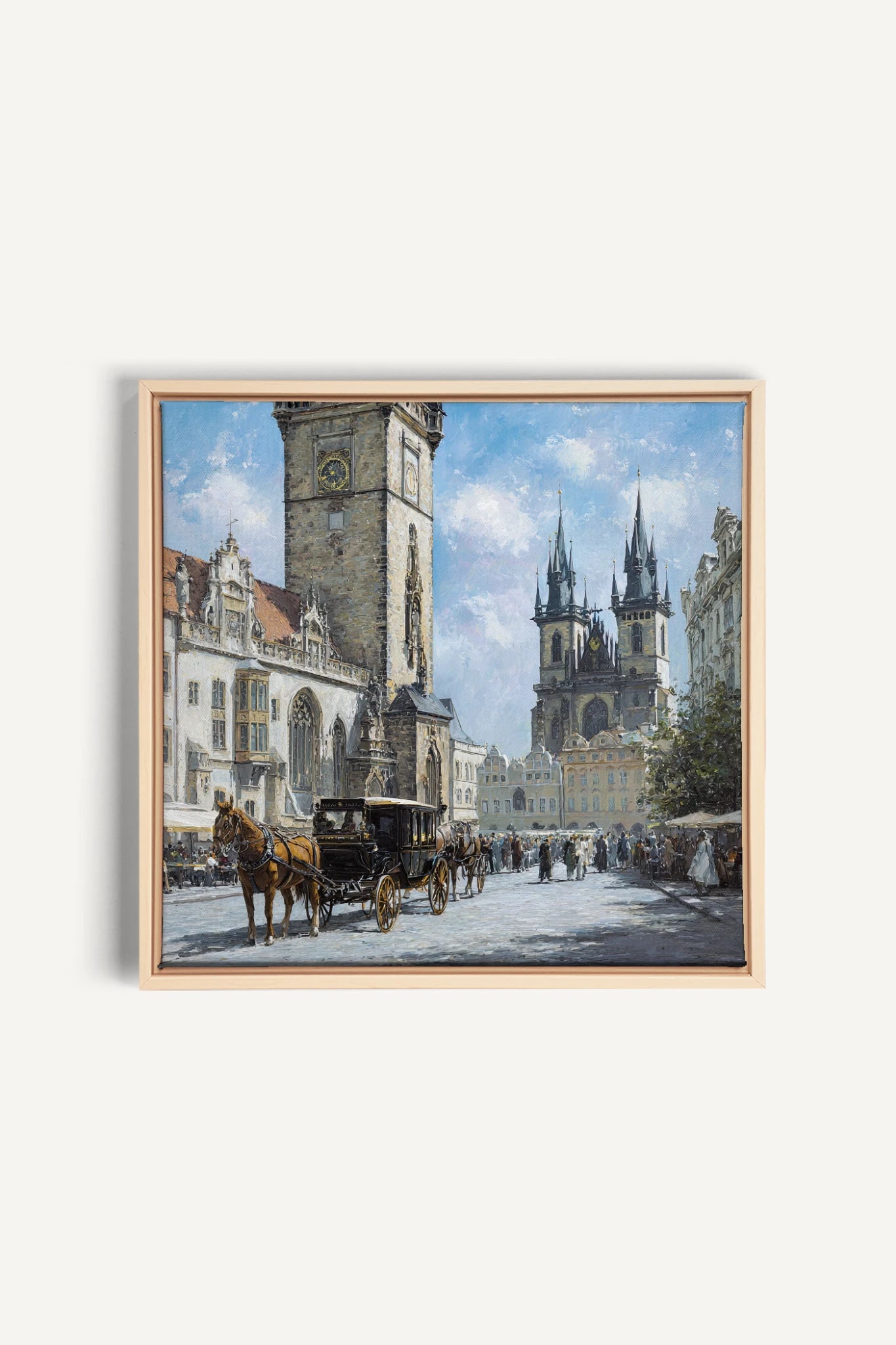 PLACE DU TEMPS, Artwork on stretched canvas, framed Natural Light
