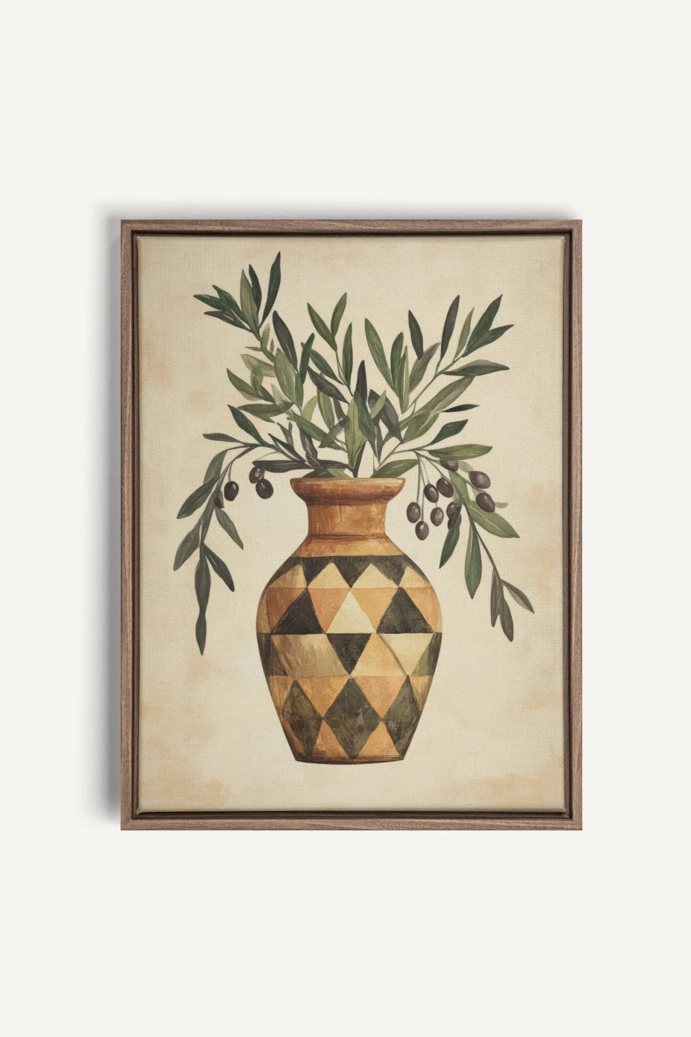 OLEKA CANVAS - PROVENCE GRACE, Oeuvre sur toile étirée, encadré Brun Chêne