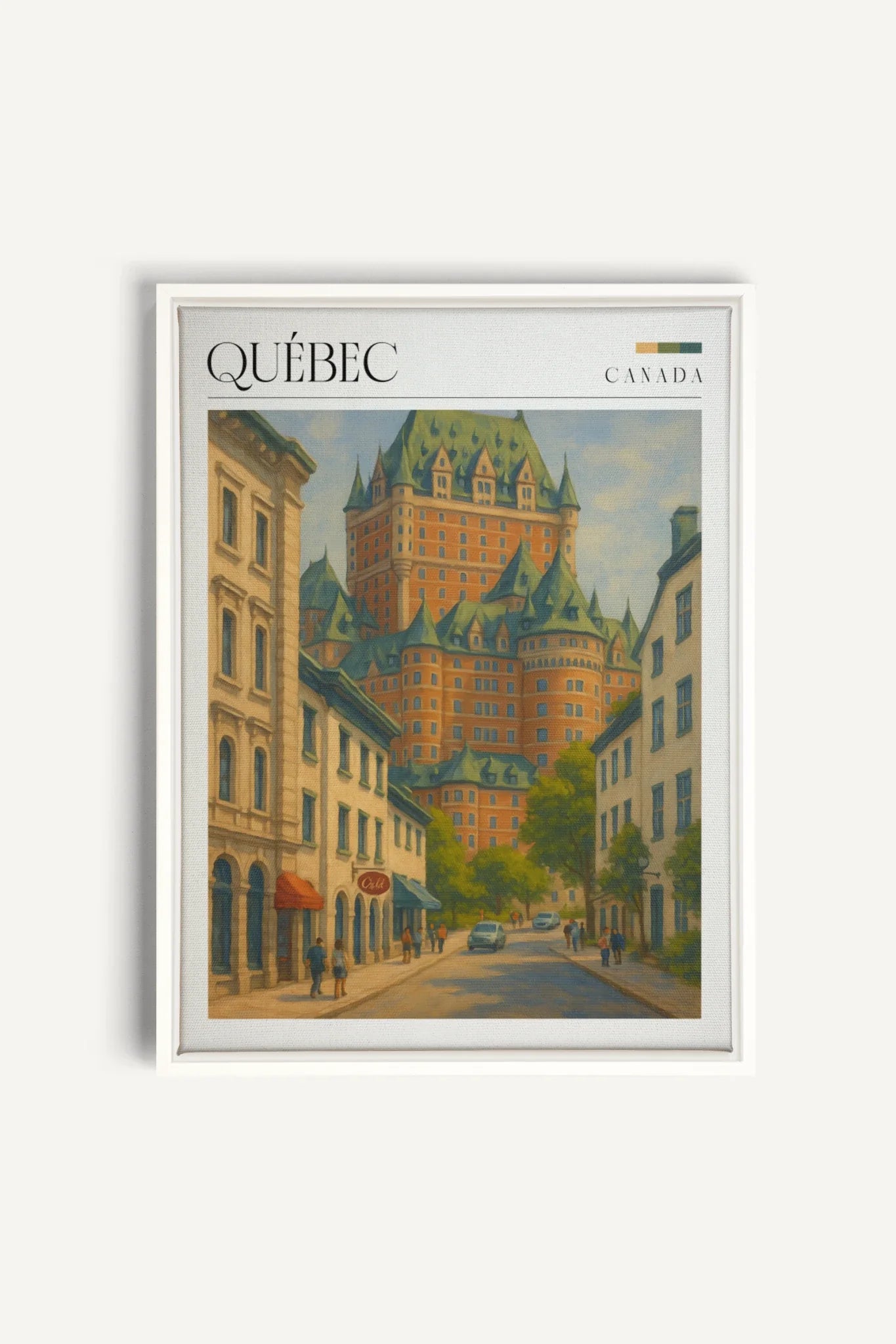 OLEKA CANVAS - QUÉBEC I, Oeuvre sur toile étirée, encadré Blanc