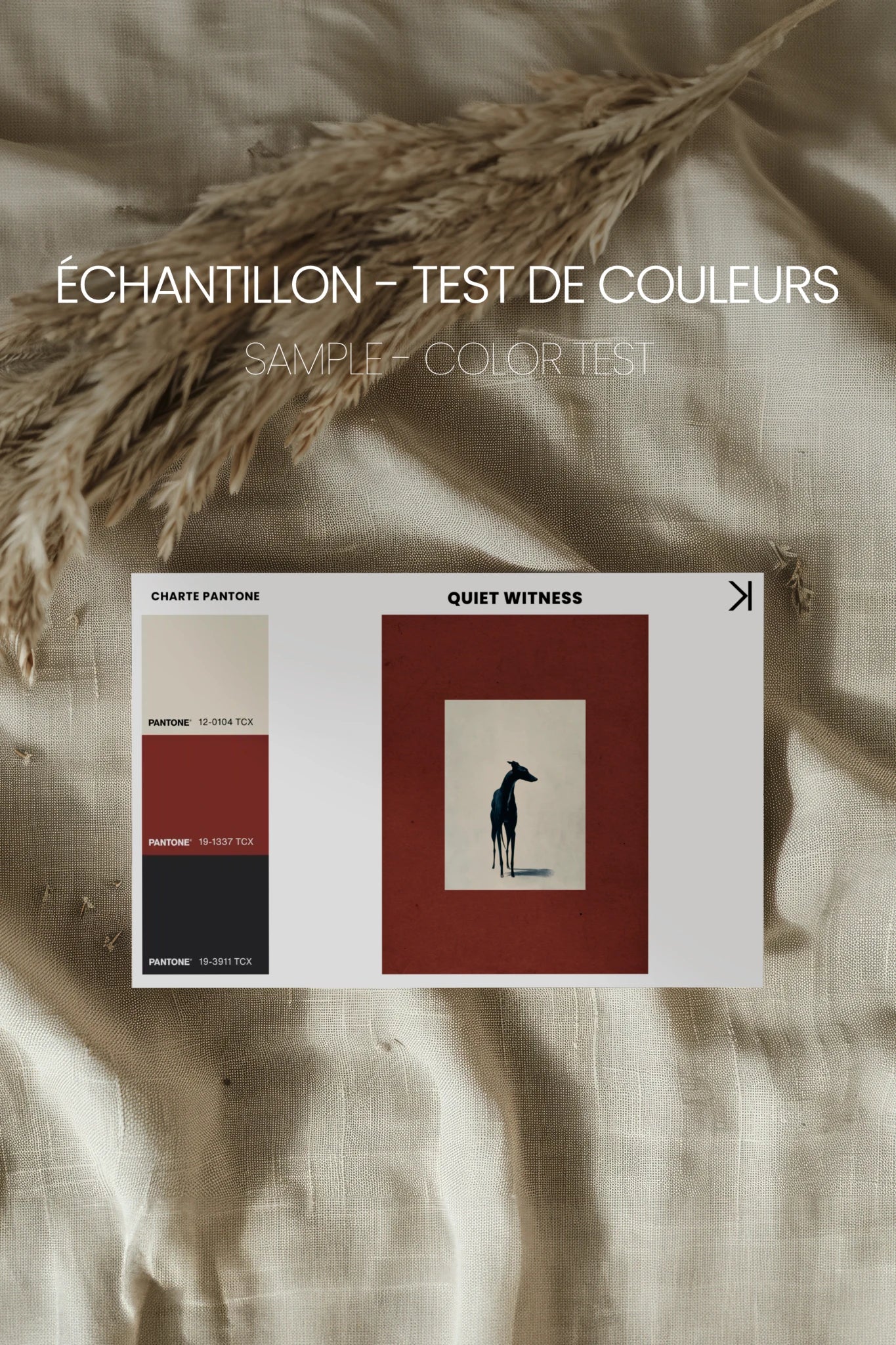 QUIET WITNESS, Oeuvre sur toile rigide, encadré Vintage Or