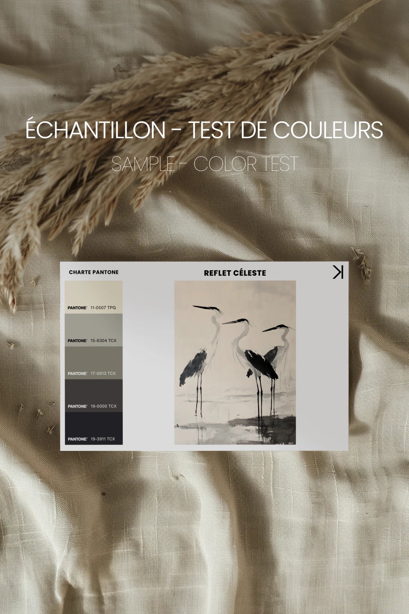 REFLET CÉLESTRE, Artwork on rigid canvas, framed in Vintage Bronze