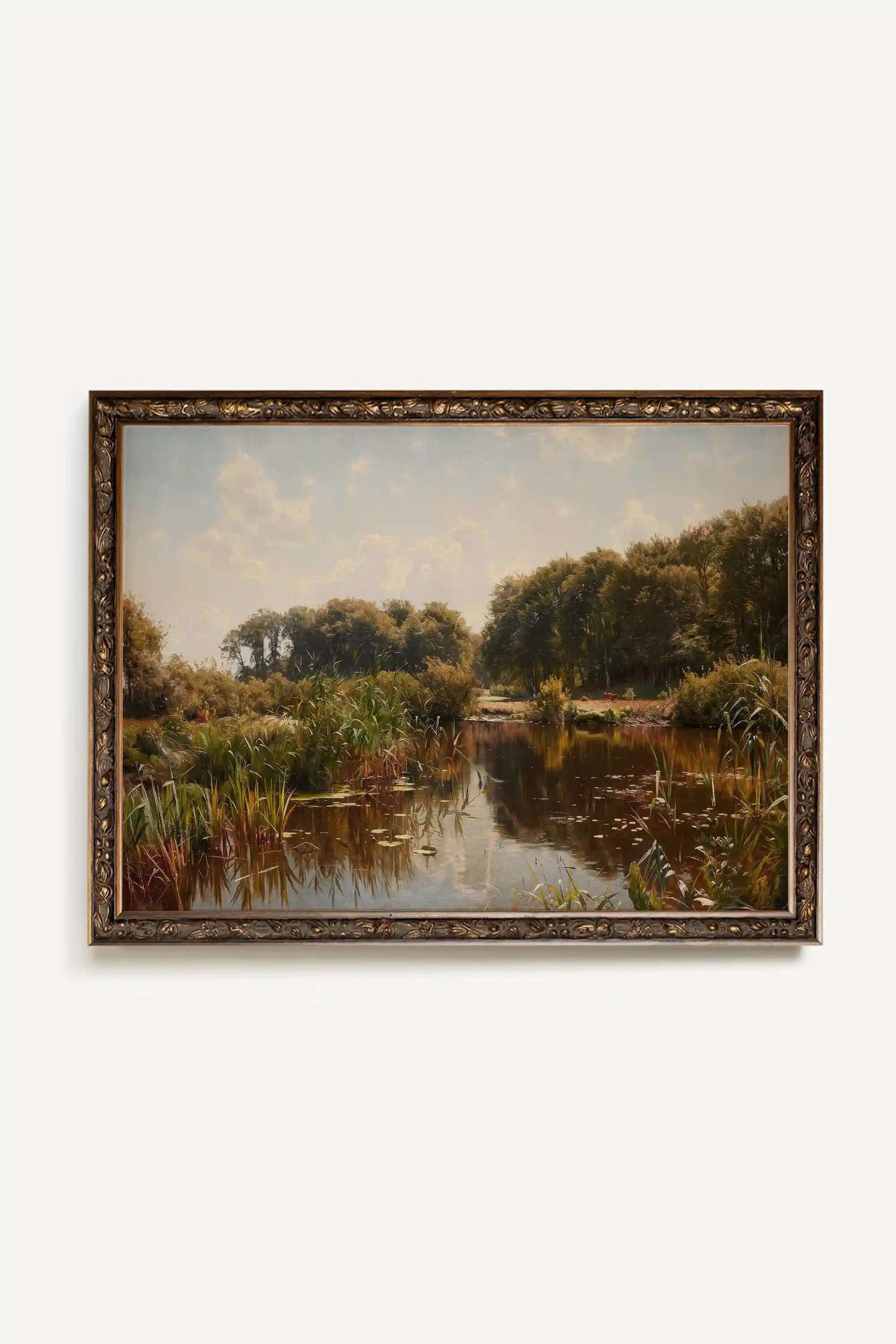 REFLET SAUVAGE, Artwork on rigid canvas, framed in Vintage Bronze