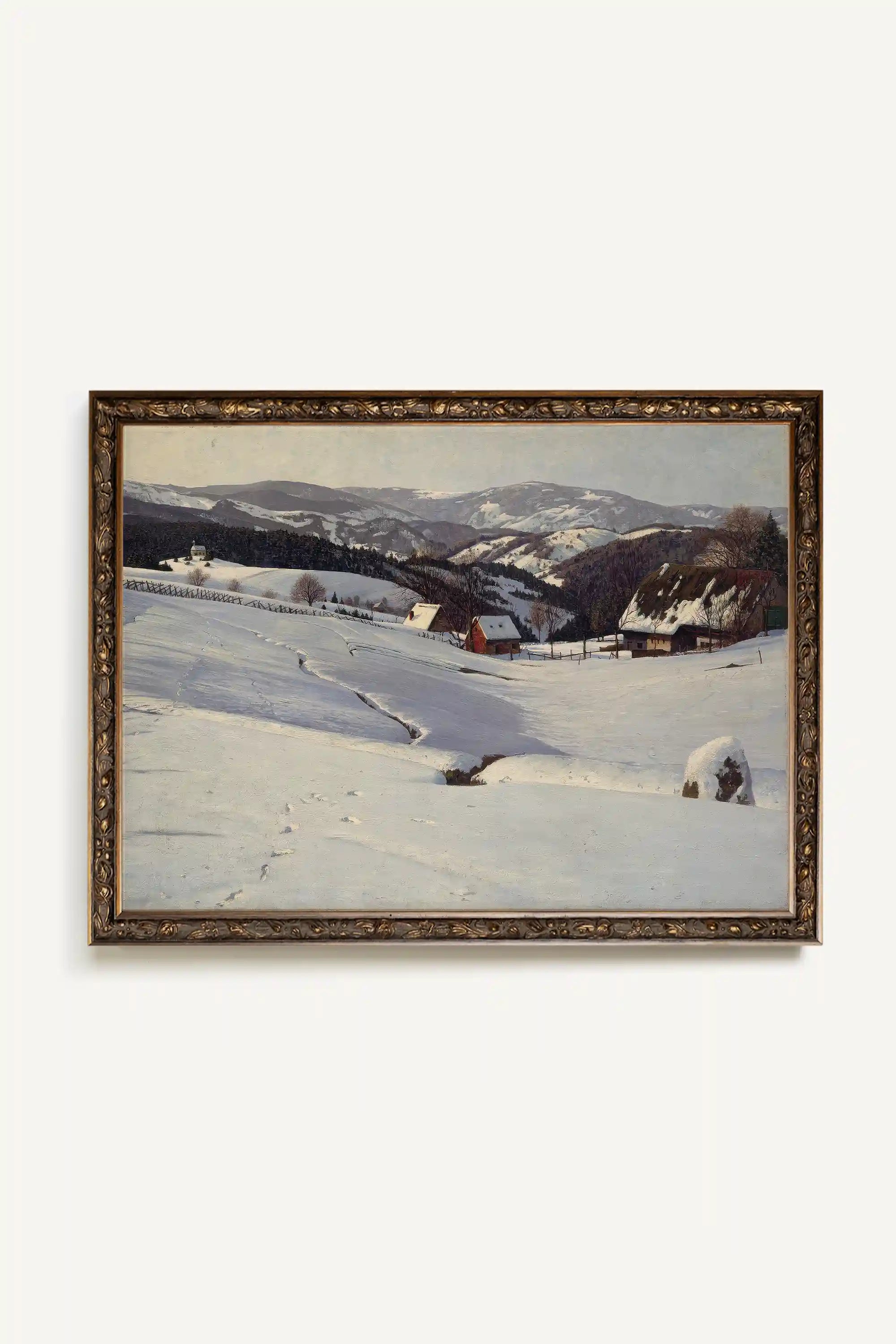 REFLETS DU FROID, Oeuvre sur toile rigide, encadré Vintage Bronze