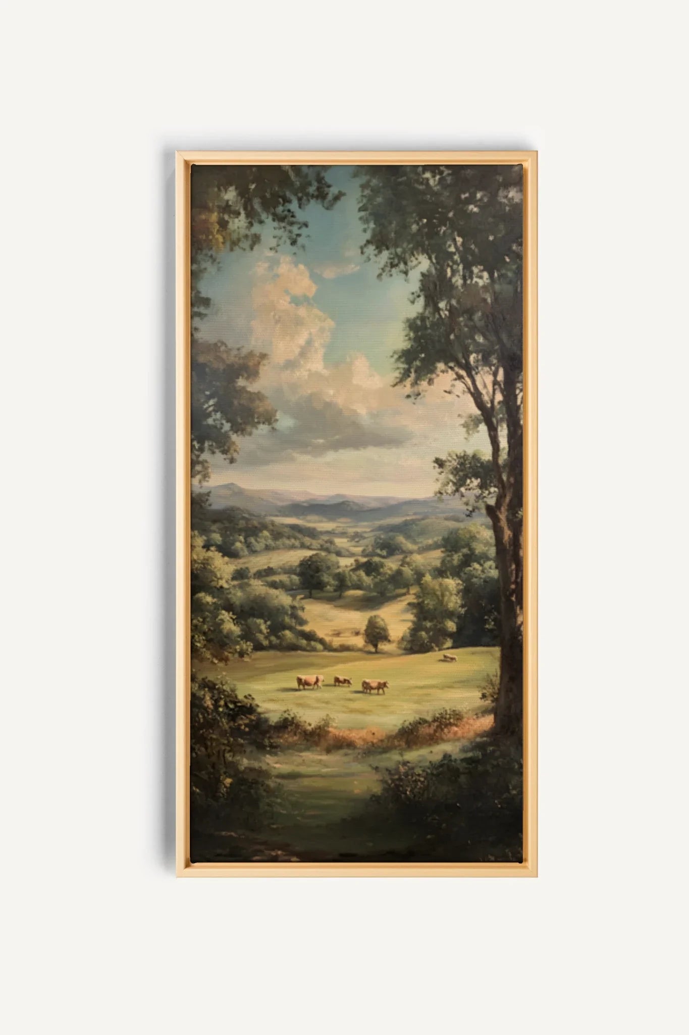 OLEKA CANVAS - REPOS CHAMPÊTRE, Oeuvre sur toile étirée, encadré Naturel Clair