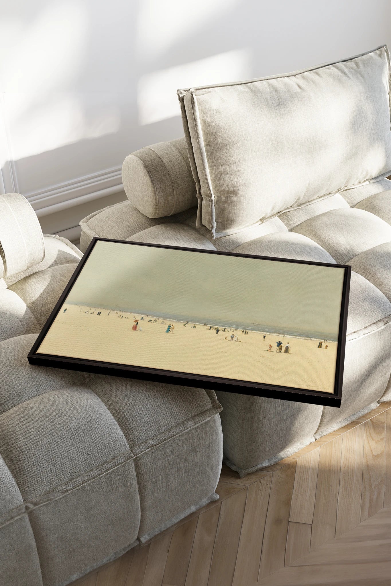 RÊVE DE RIVAGE, Oeuvre sur toile étirée, encadré Noir