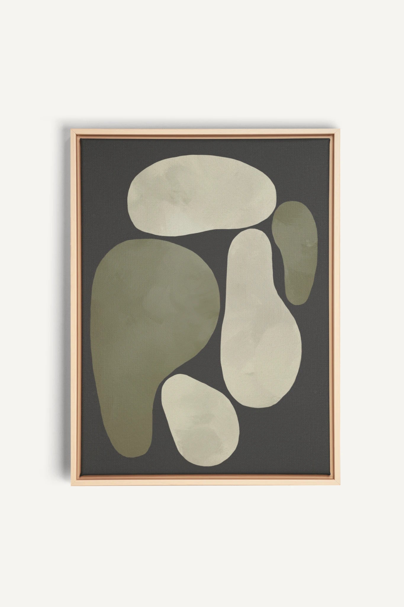 ROCHES, Oeuvre sur toile étirée, encadré Naturel Clair