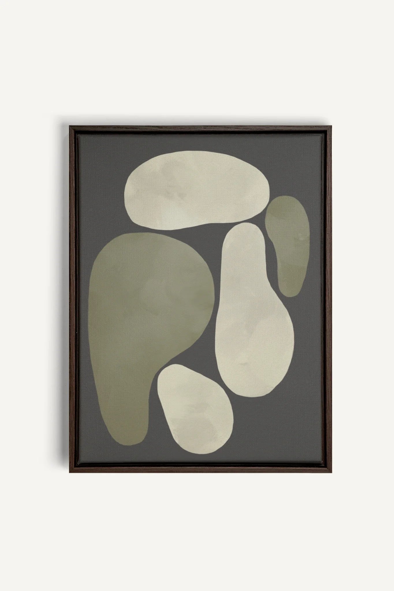 OLEKA CANVAS - ROCHES, Oeuvre sur toile étirée, encadré Brun Noyer